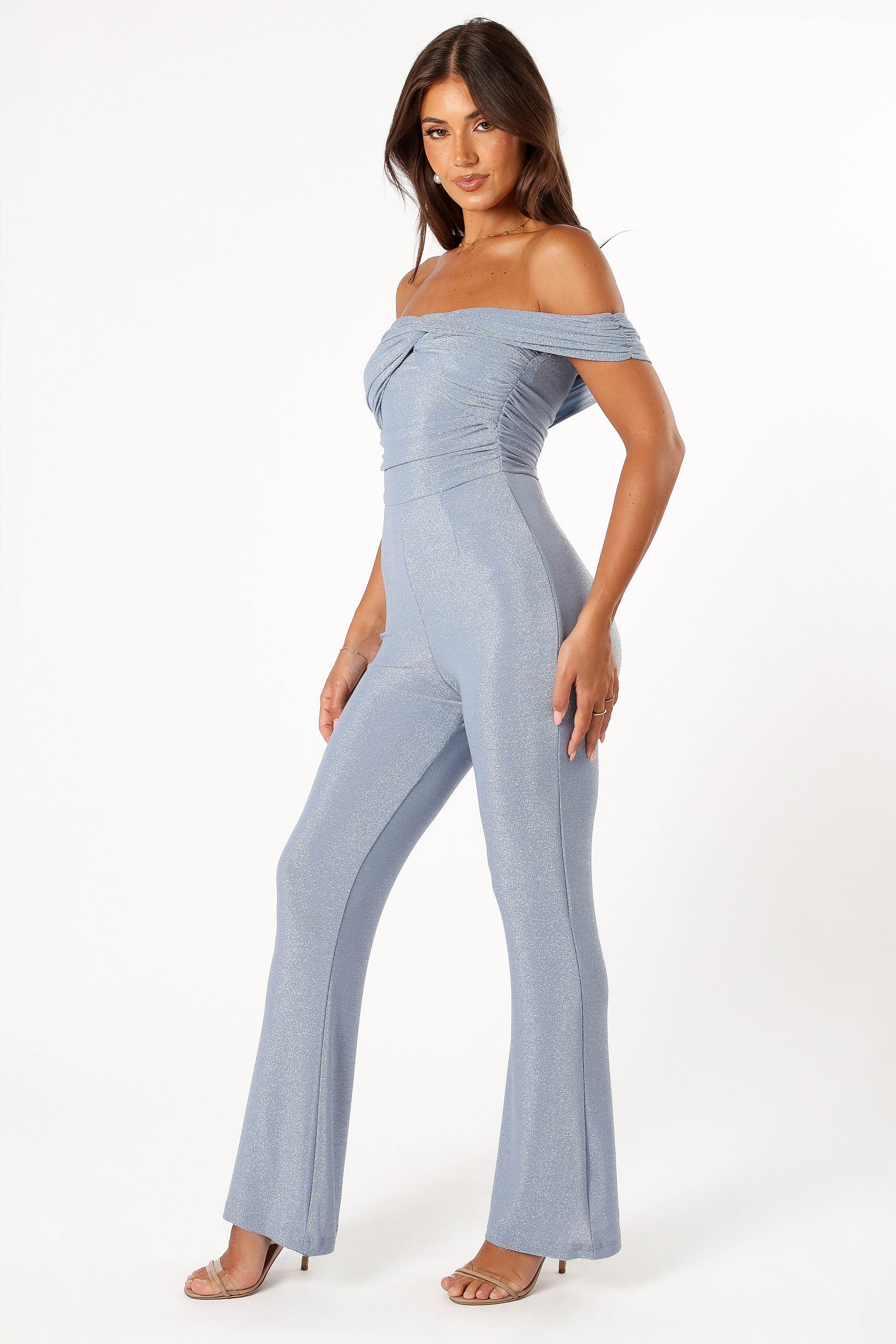 PLAYSUITS @Sharnie Off Shoulder Jumpsuit - Blue