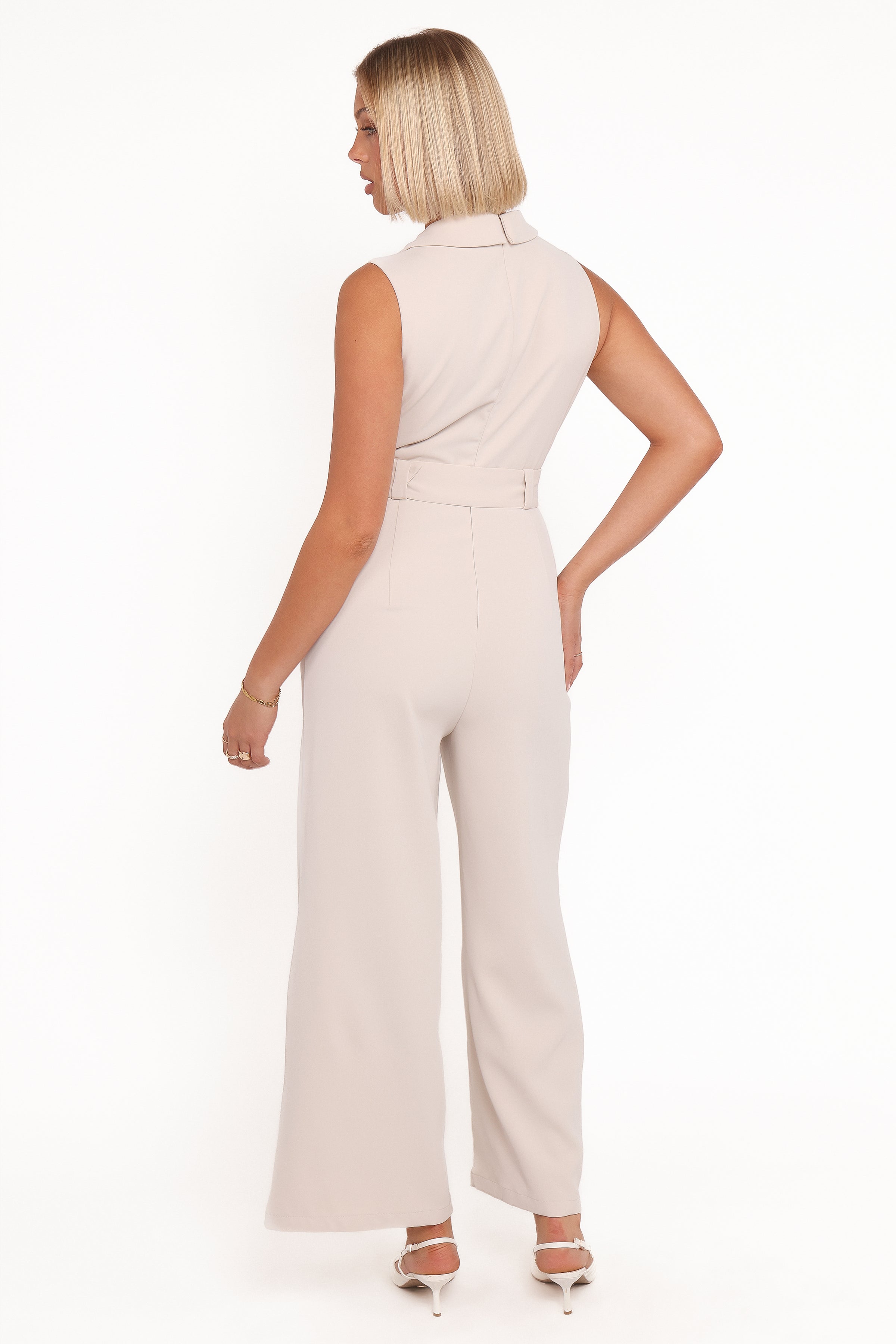 PLAYSUITS Sienna Belted Jumpsuit - Beige