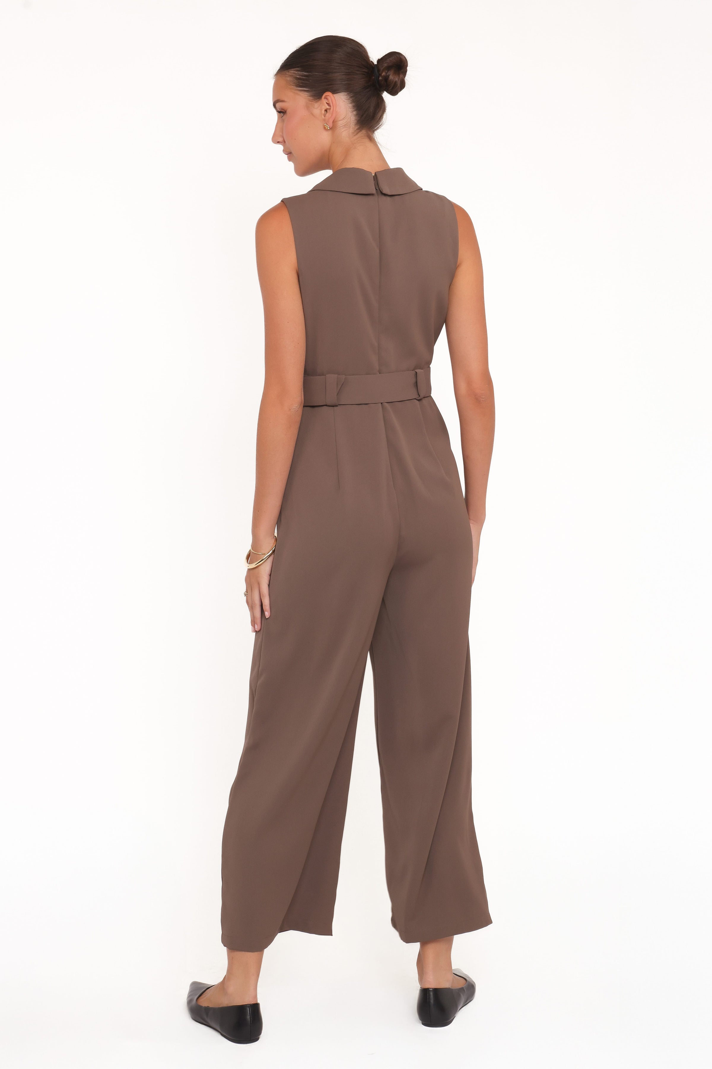 PLAYSUITS Sienna Belted Jumpsuit - Khaki Brown