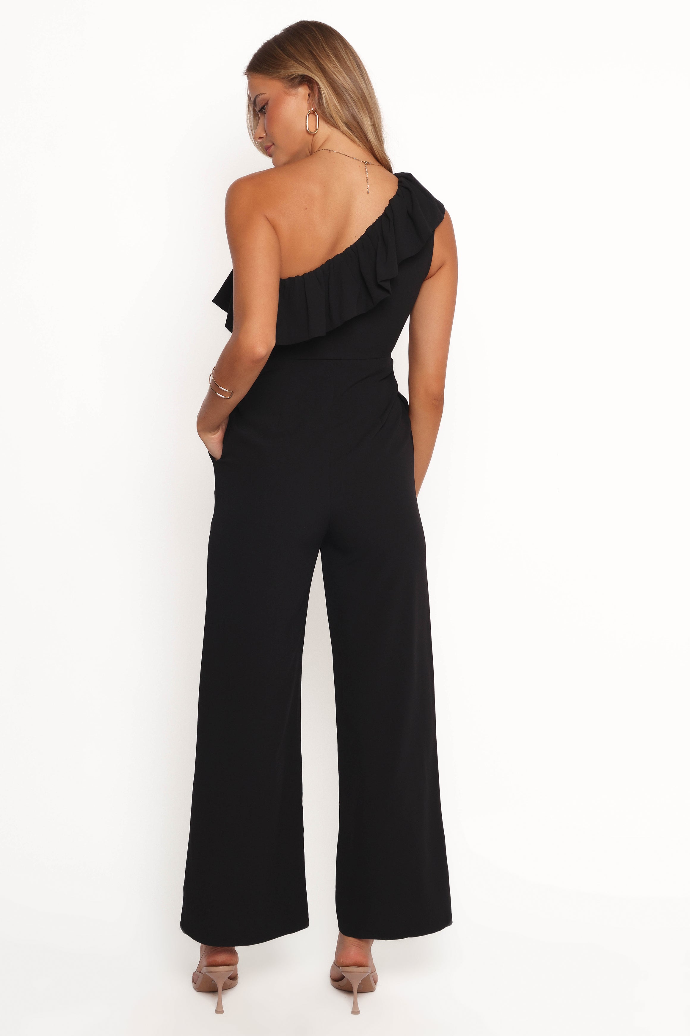 PLAYSUITS Talita One Shoulder Jumpsuit - Black