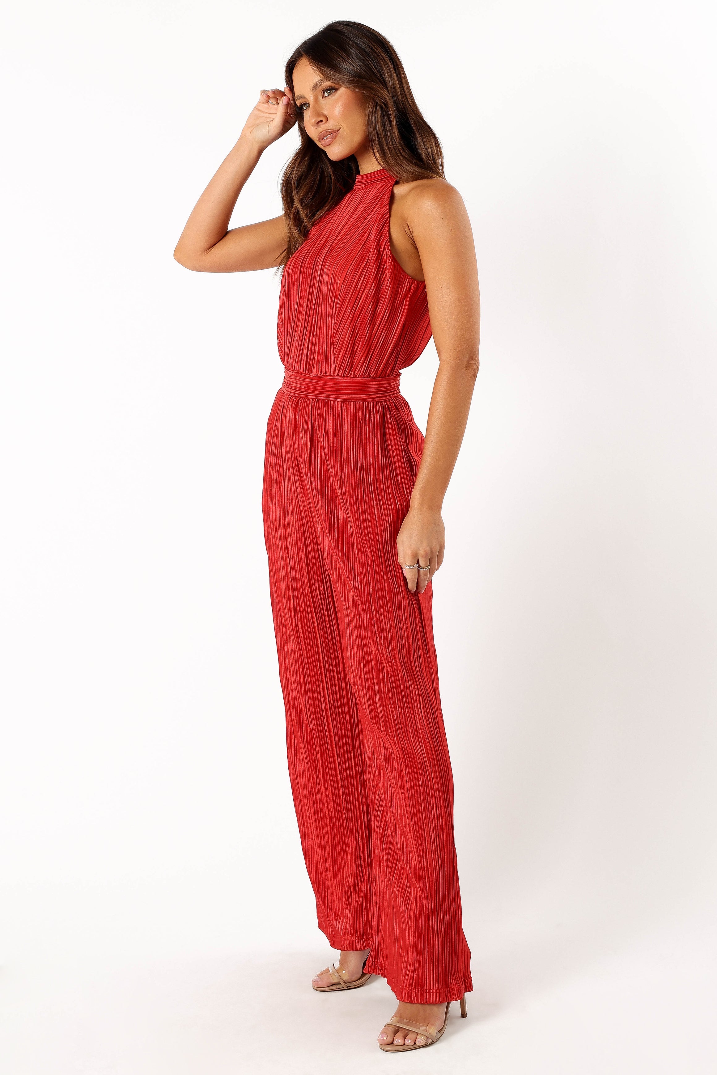 PLAYSUITS @Teddie Plisse Jumpsuit - Red