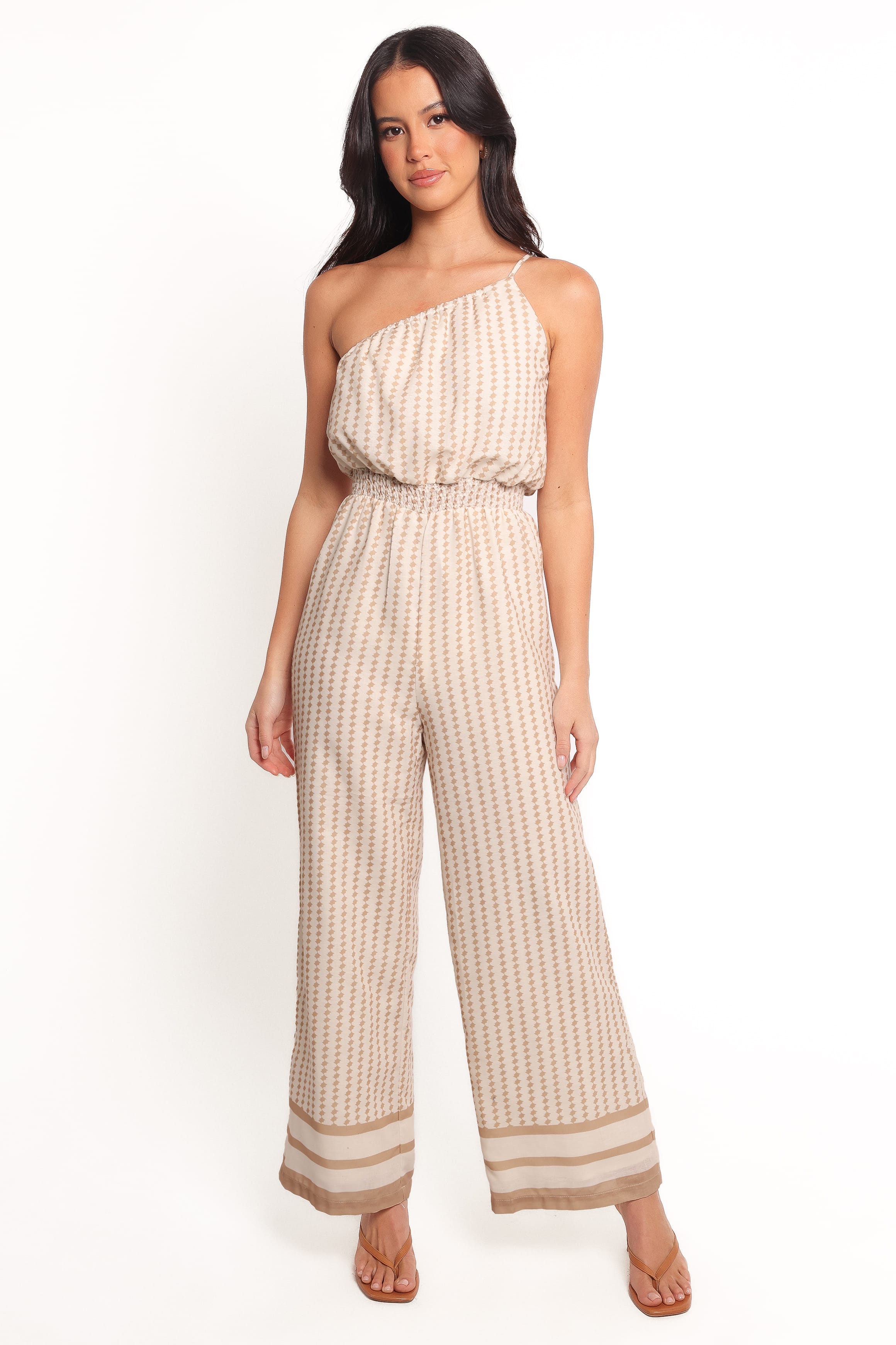 PLAYSUITS Xenia One Shoulder Jumpsuit - White