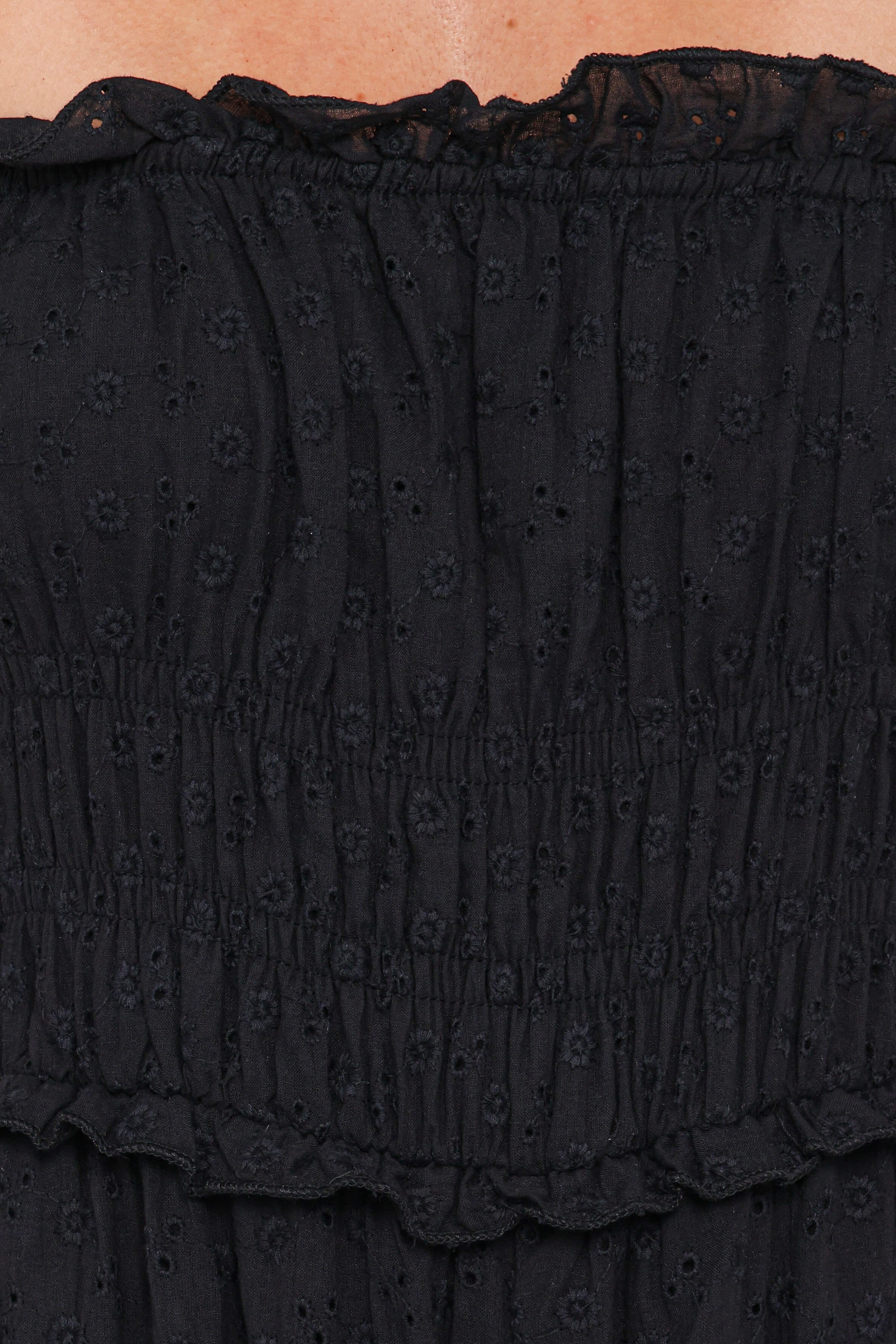 PLAYSUITS Yulissa Strapless Jumpsuit - Black Broderie