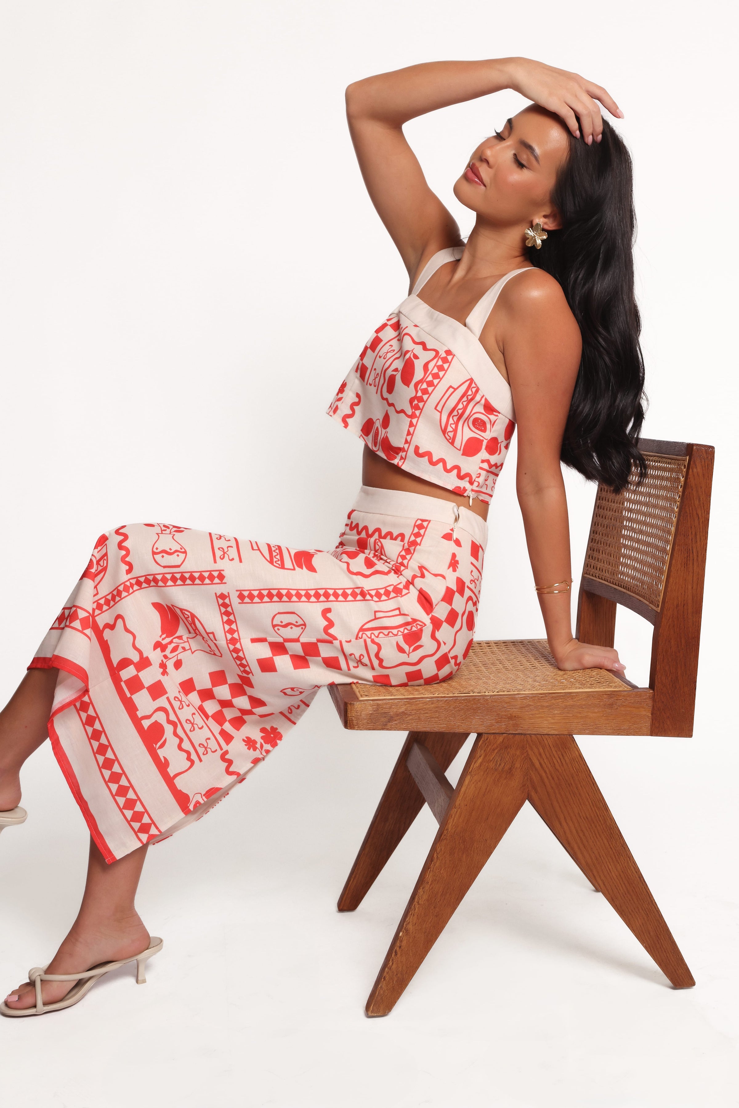 SETS Albanie Skirt Set - Red Print