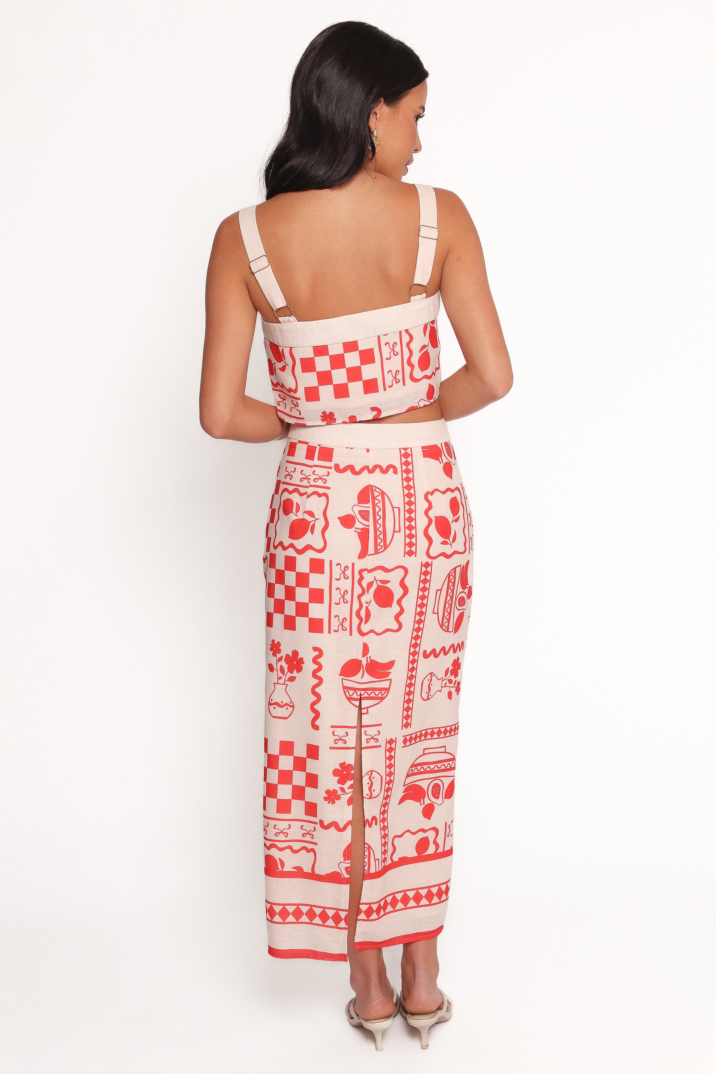 SETS Albanie Skirt Set - Red Print