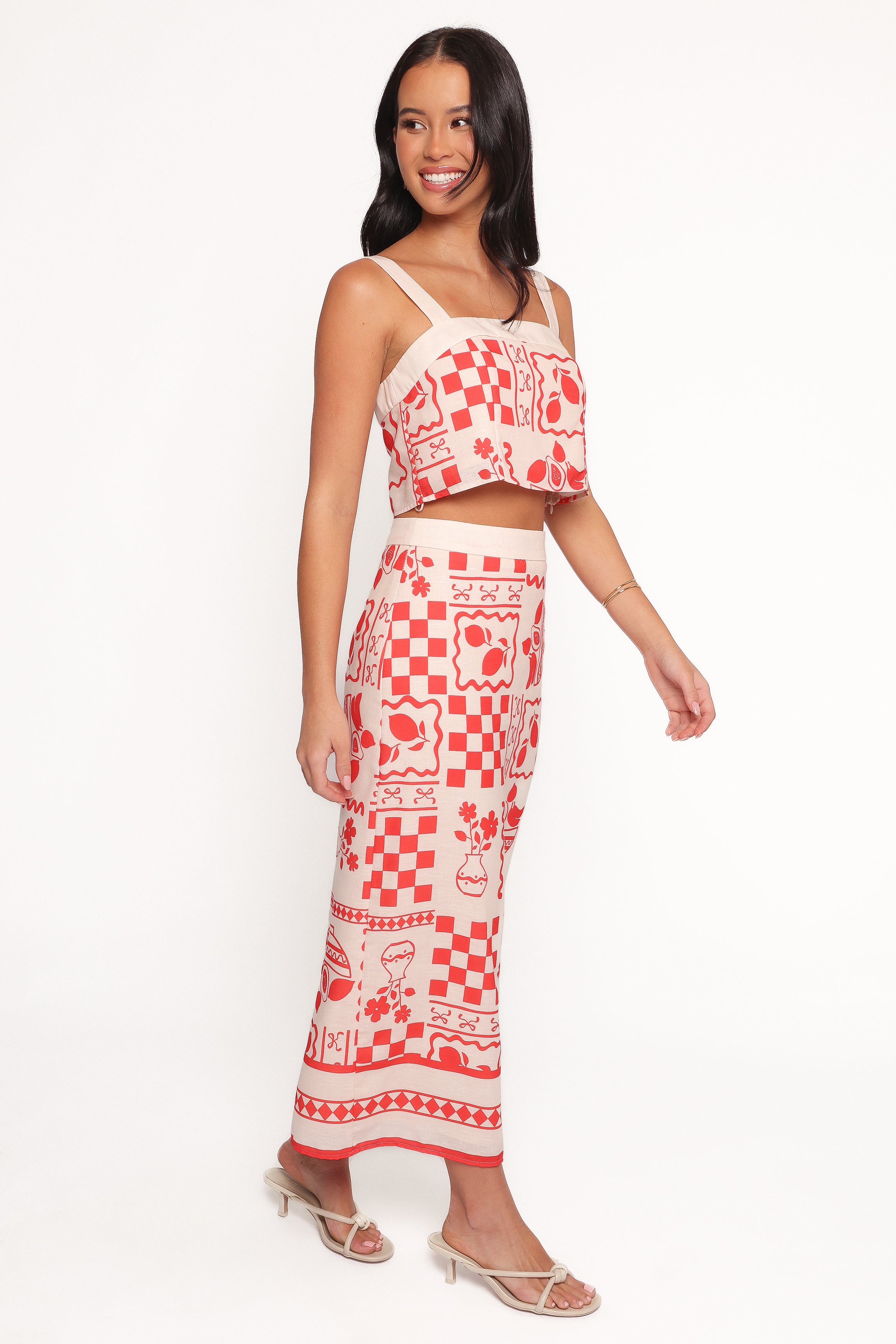 SETS Albanie Skirt Set - Red Print