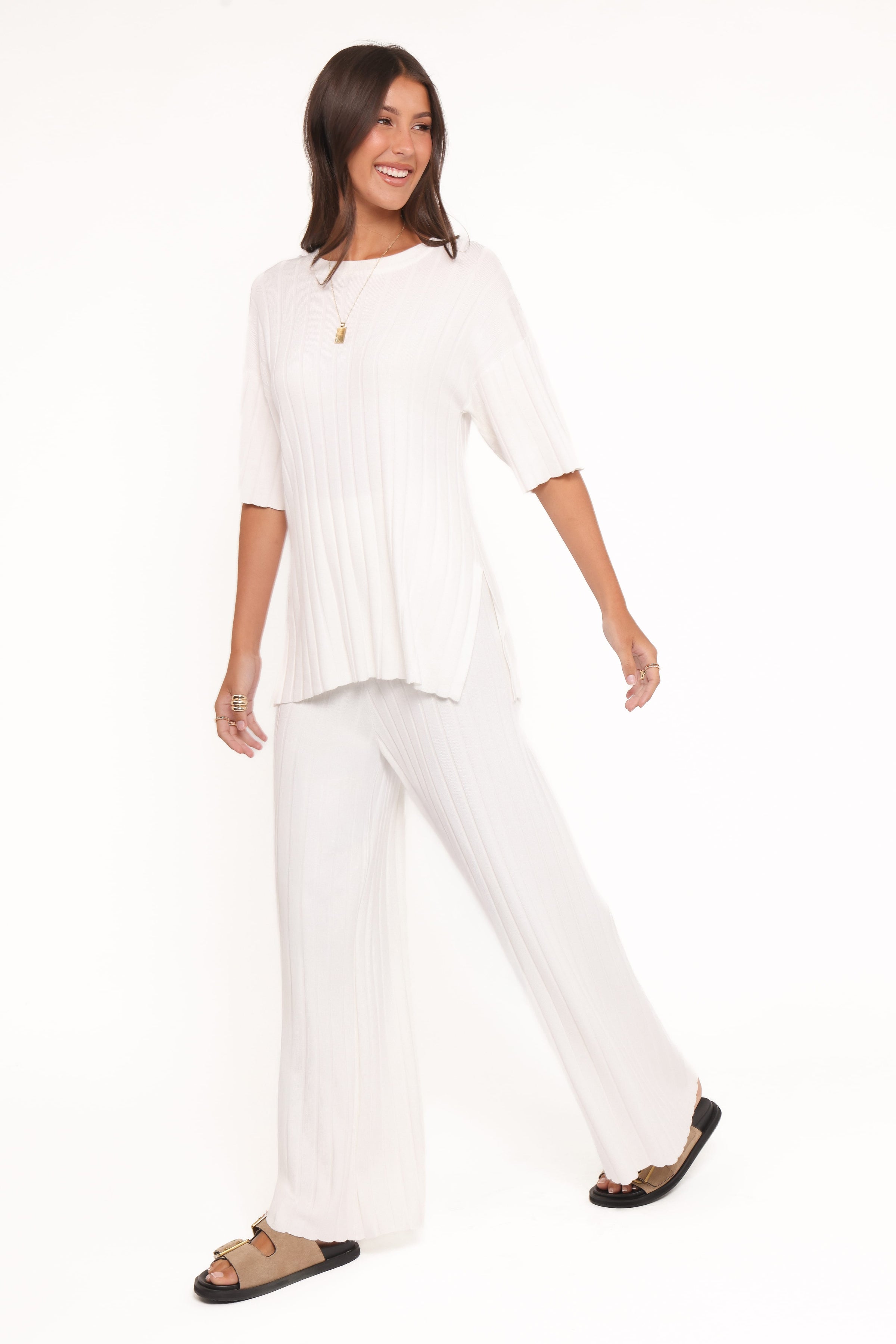 SETS Alix Ribbed Knit Set - Cream