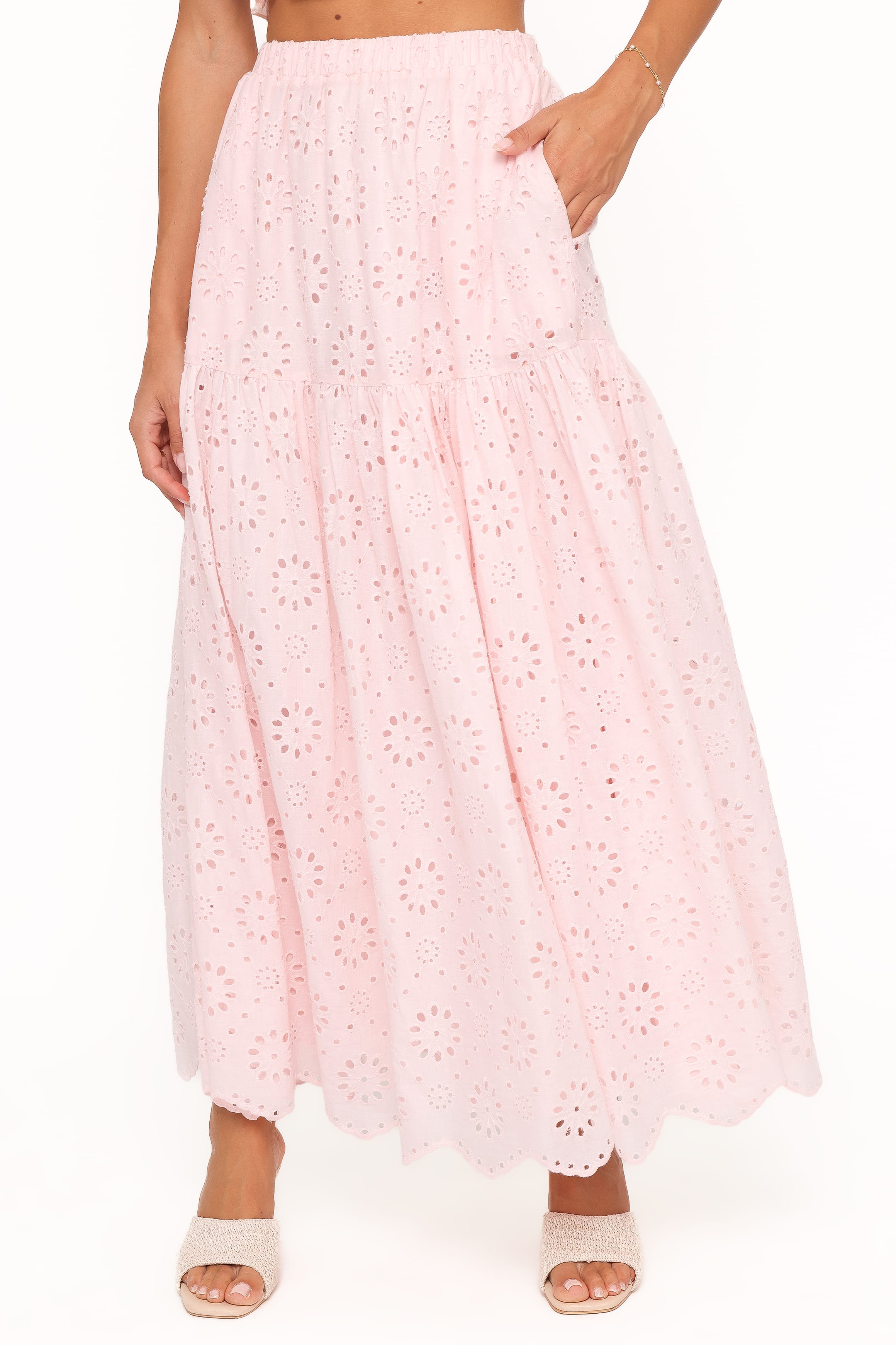 SETS Angelina Skirt Set - Pink Broiderie