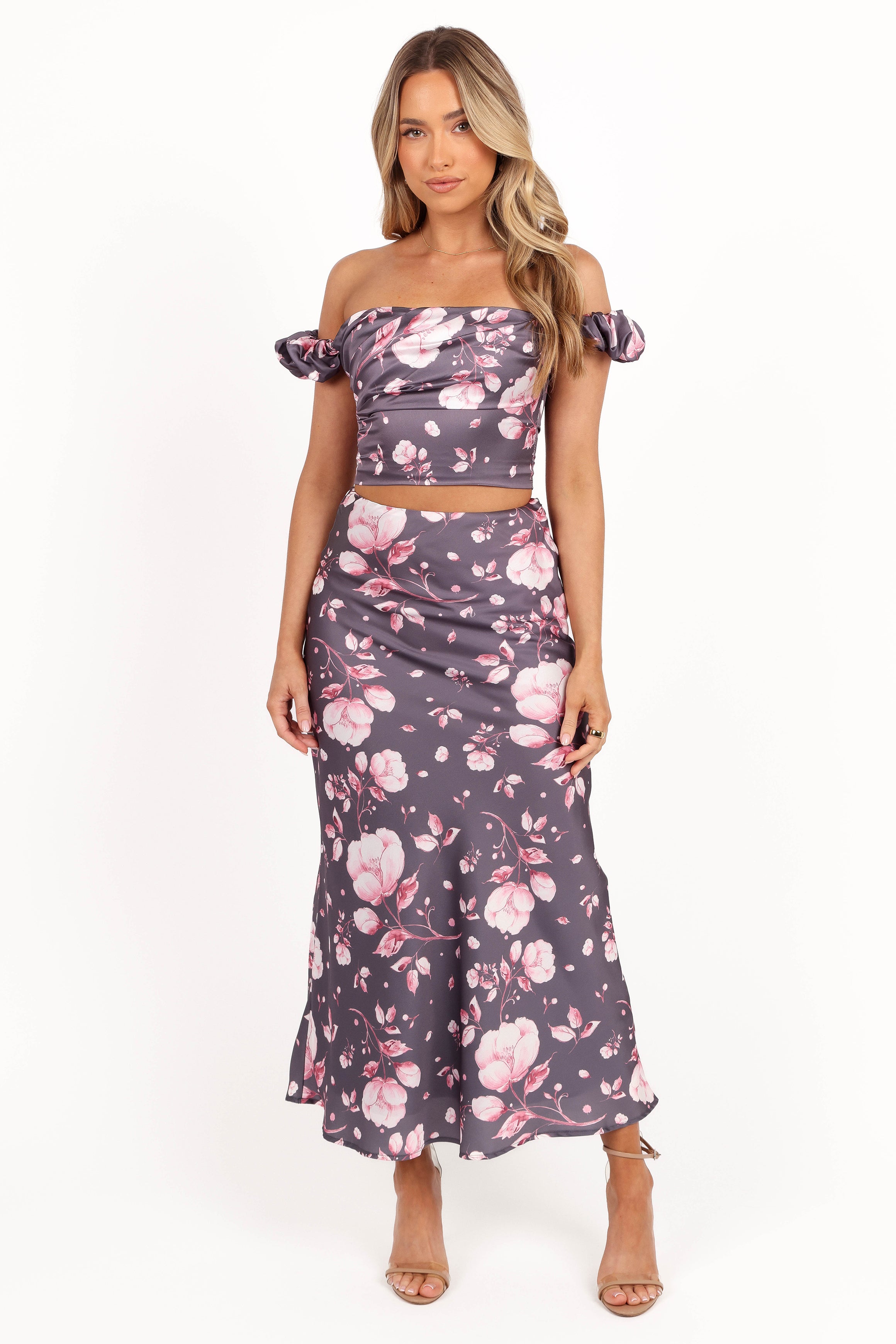 SETS Arabella Two Piece Set - Steel Grey Floral
