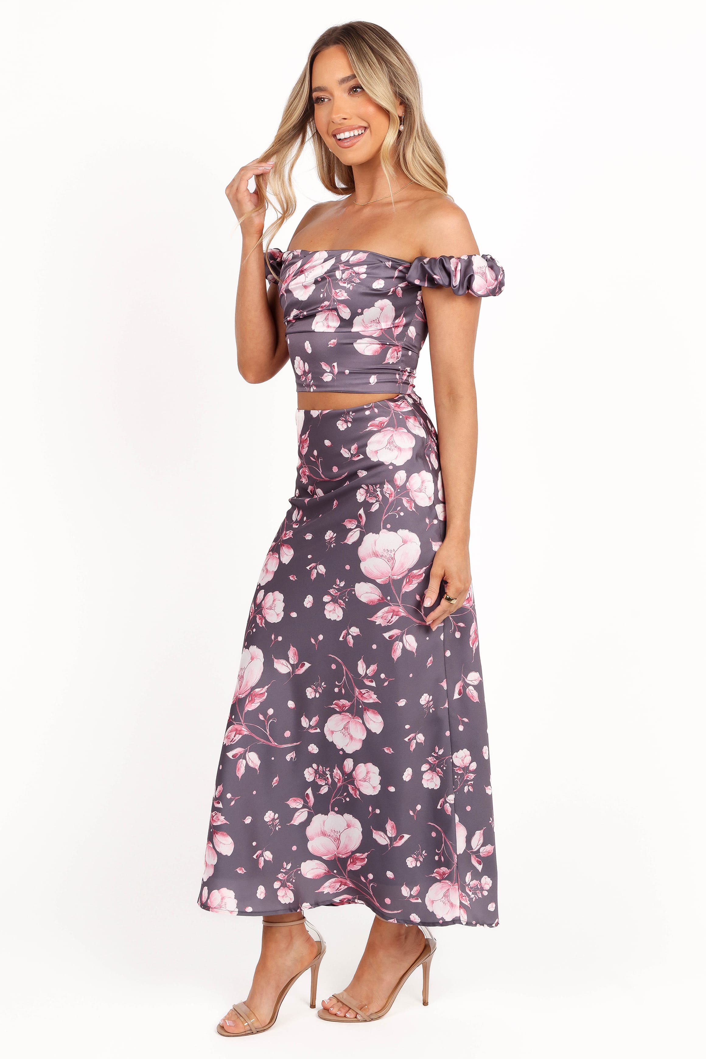 SETS Arabella Two Piece Set - Steel Grey Floral