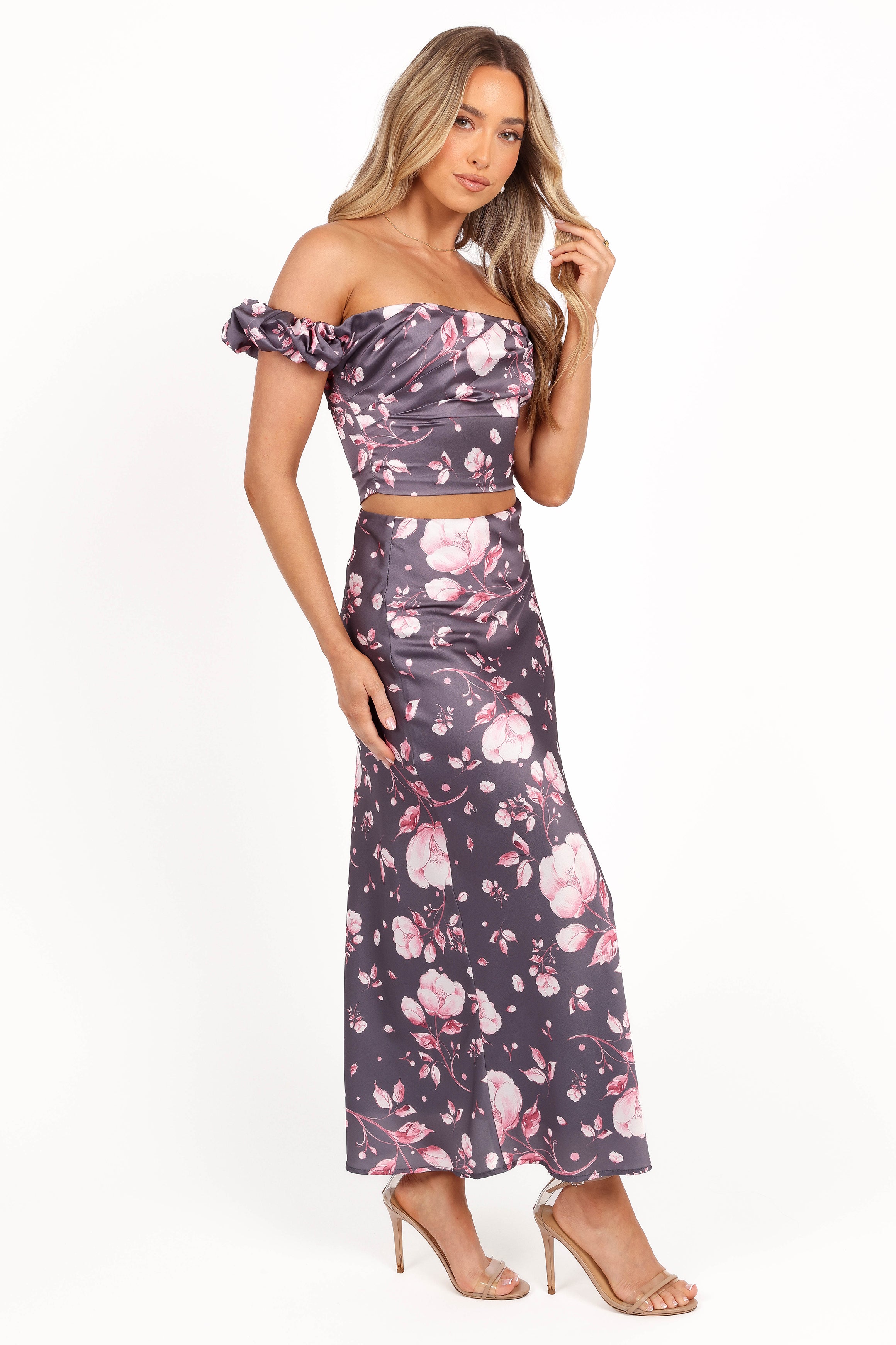 SETS Arabella Two Piece Set - Steel Grey Floral