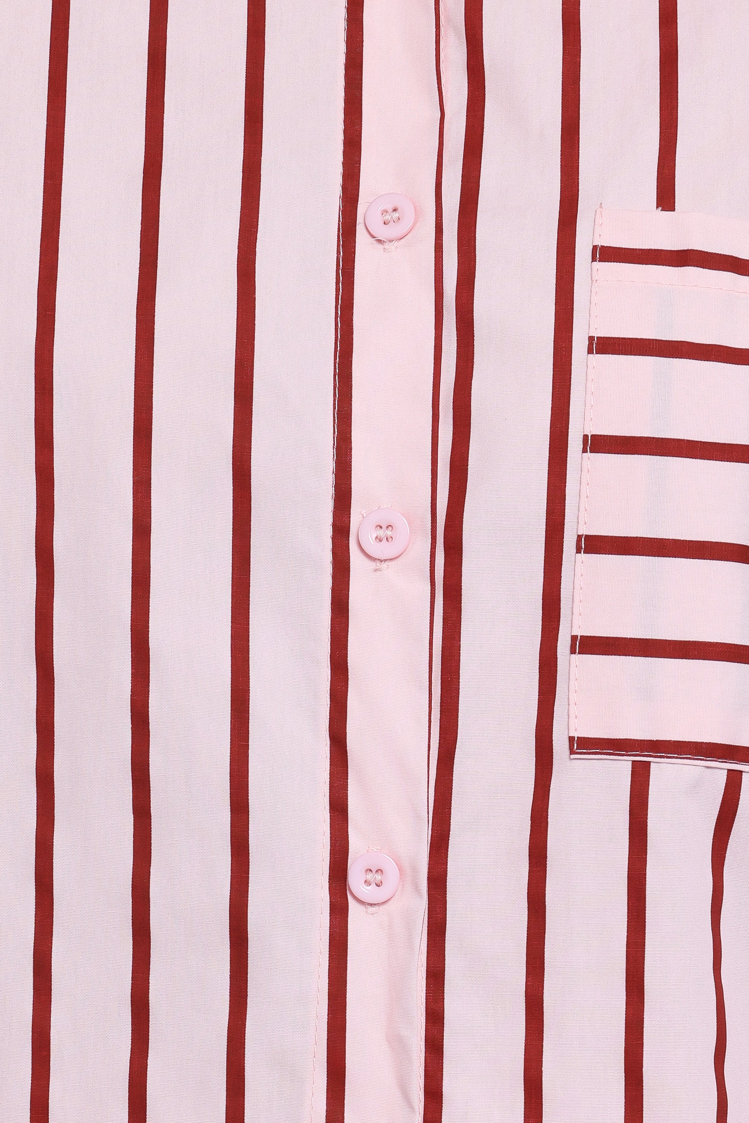 SETS Ashlyn Short Set - Pink And Burgundy Stripe