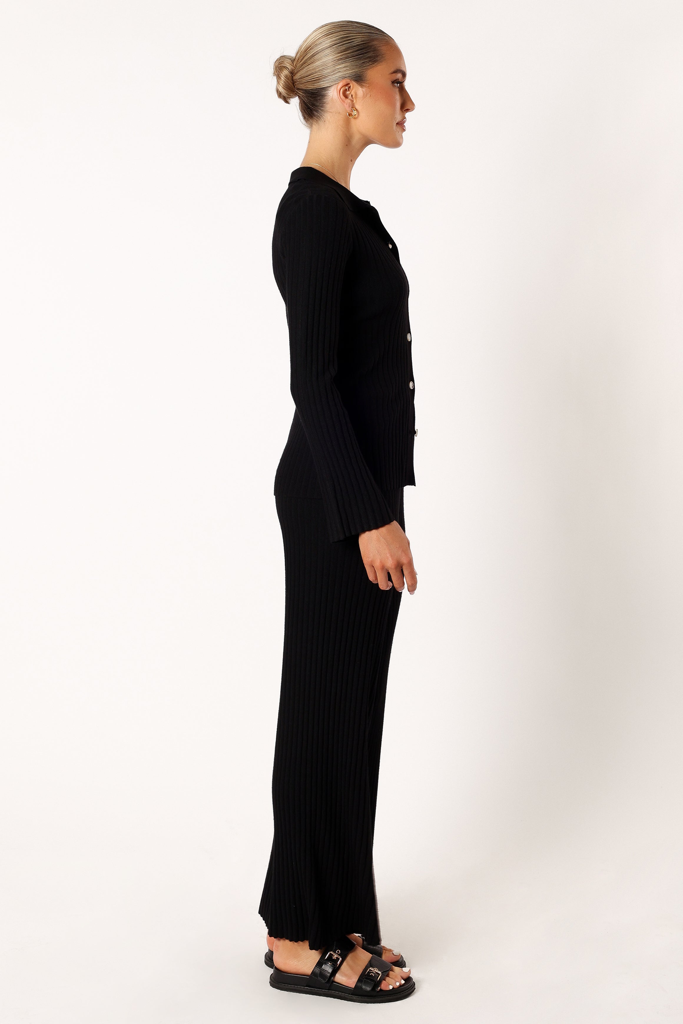 SETS @Aylia Ribbed Knit Set - Black