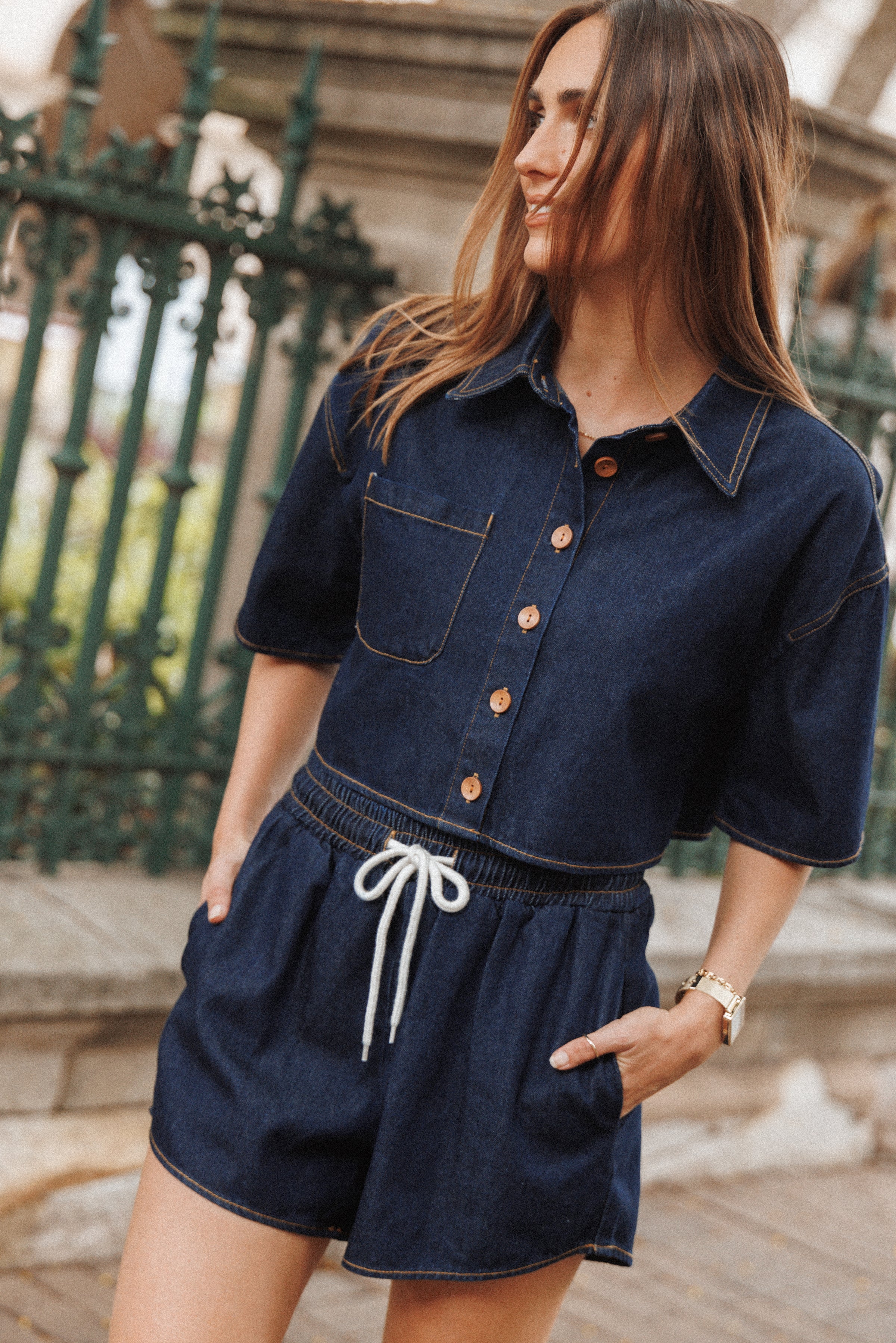 SETS Bels Denim Short Set - Indigo