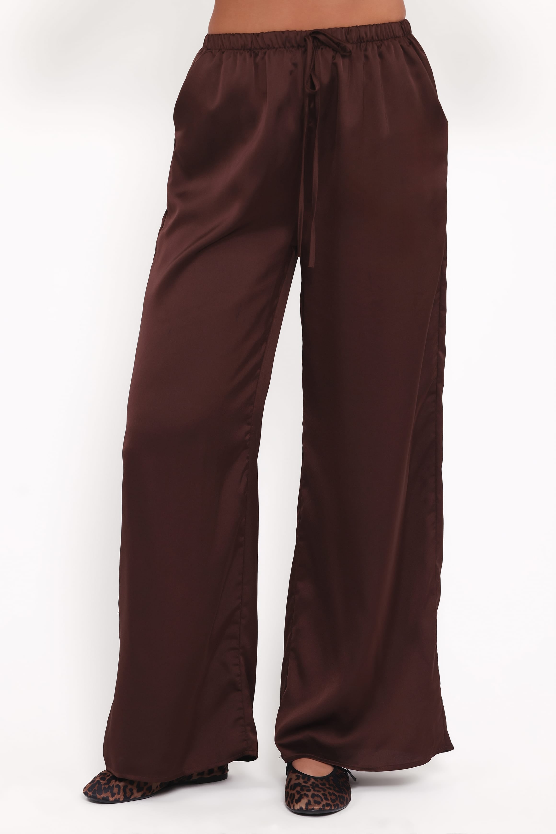 SETS Bethany Satin Pant Set - Brown