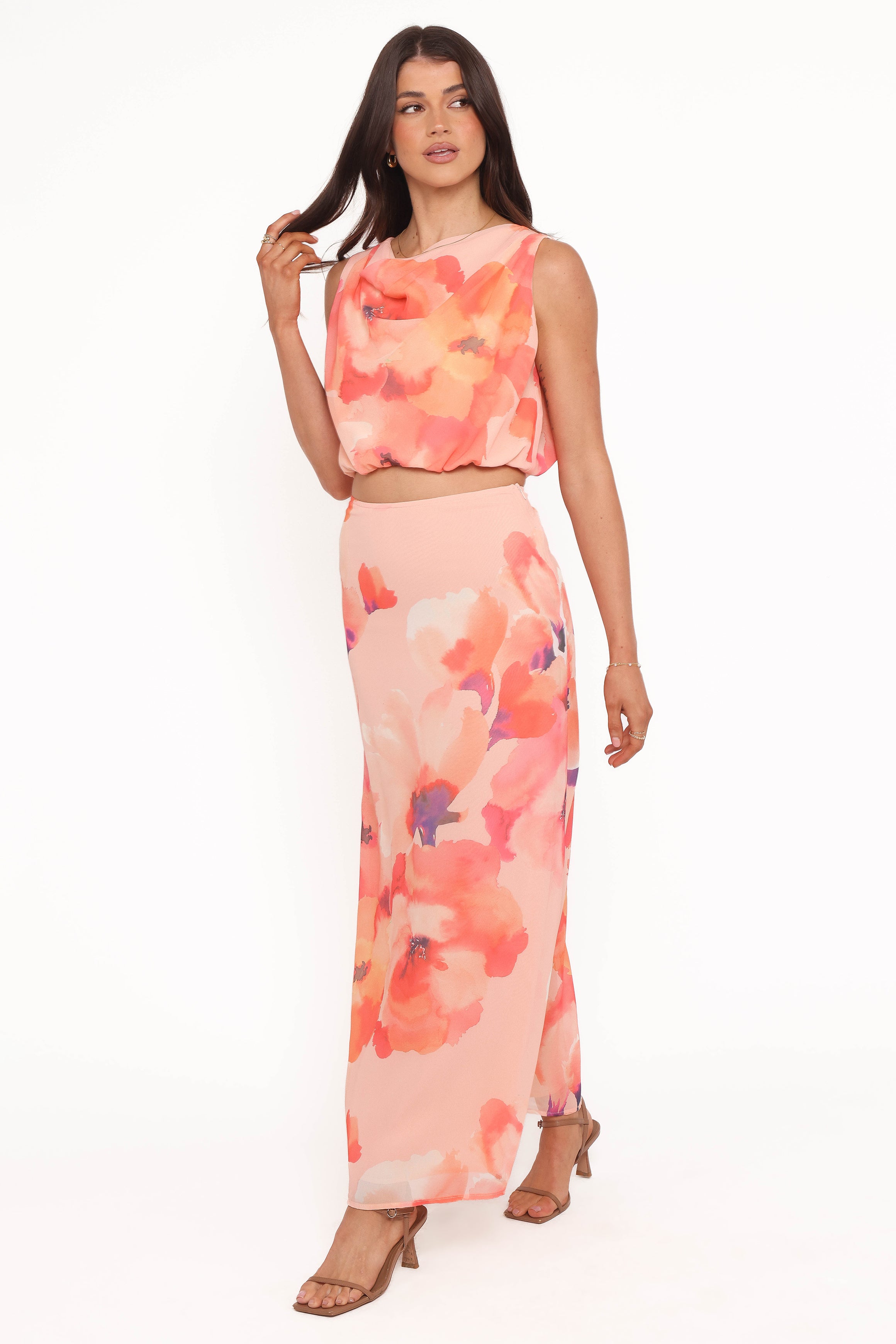 SETS Bethy Skirt Set - Orange Floral