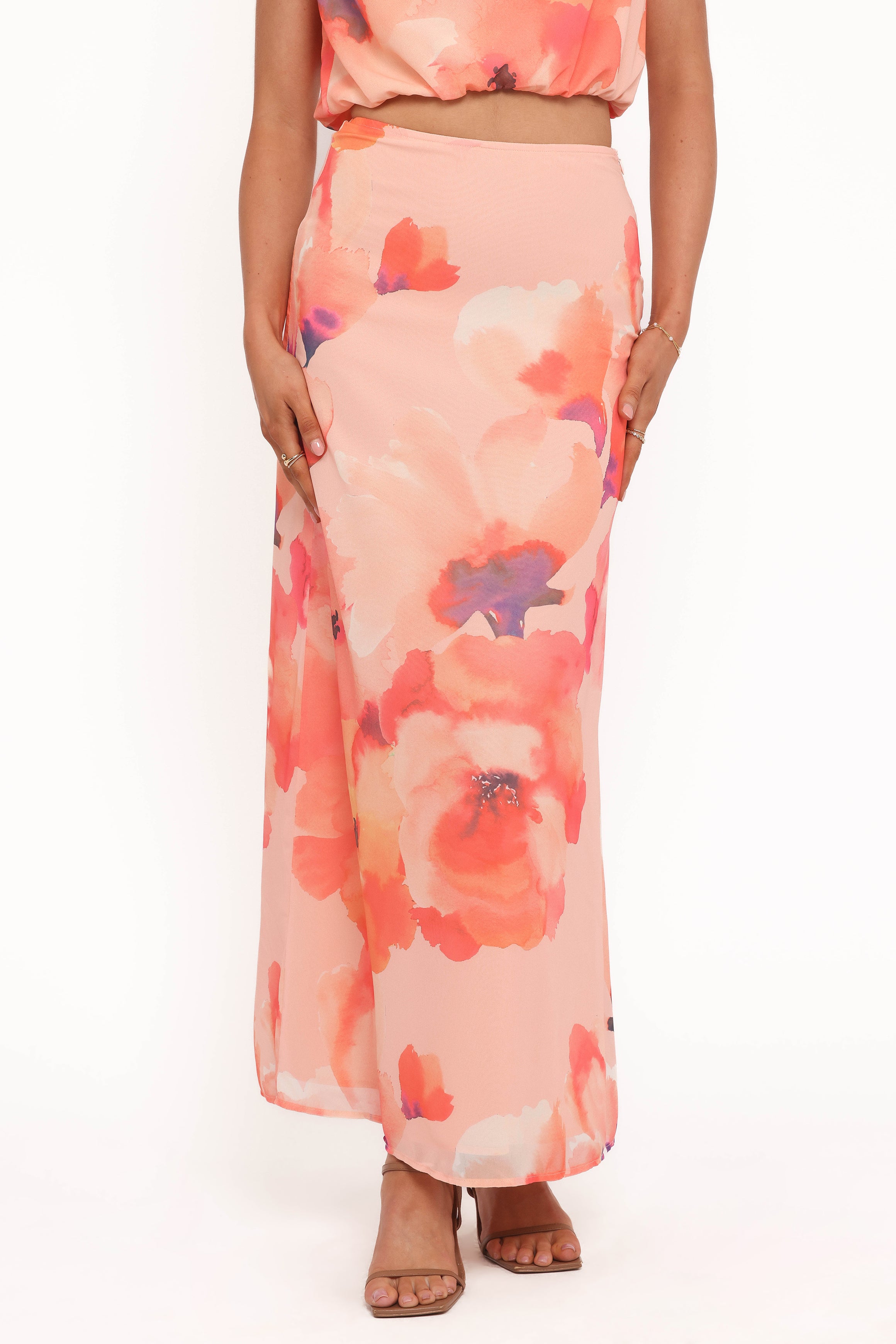 SETS Bethy Skirt Set - Orange Floral