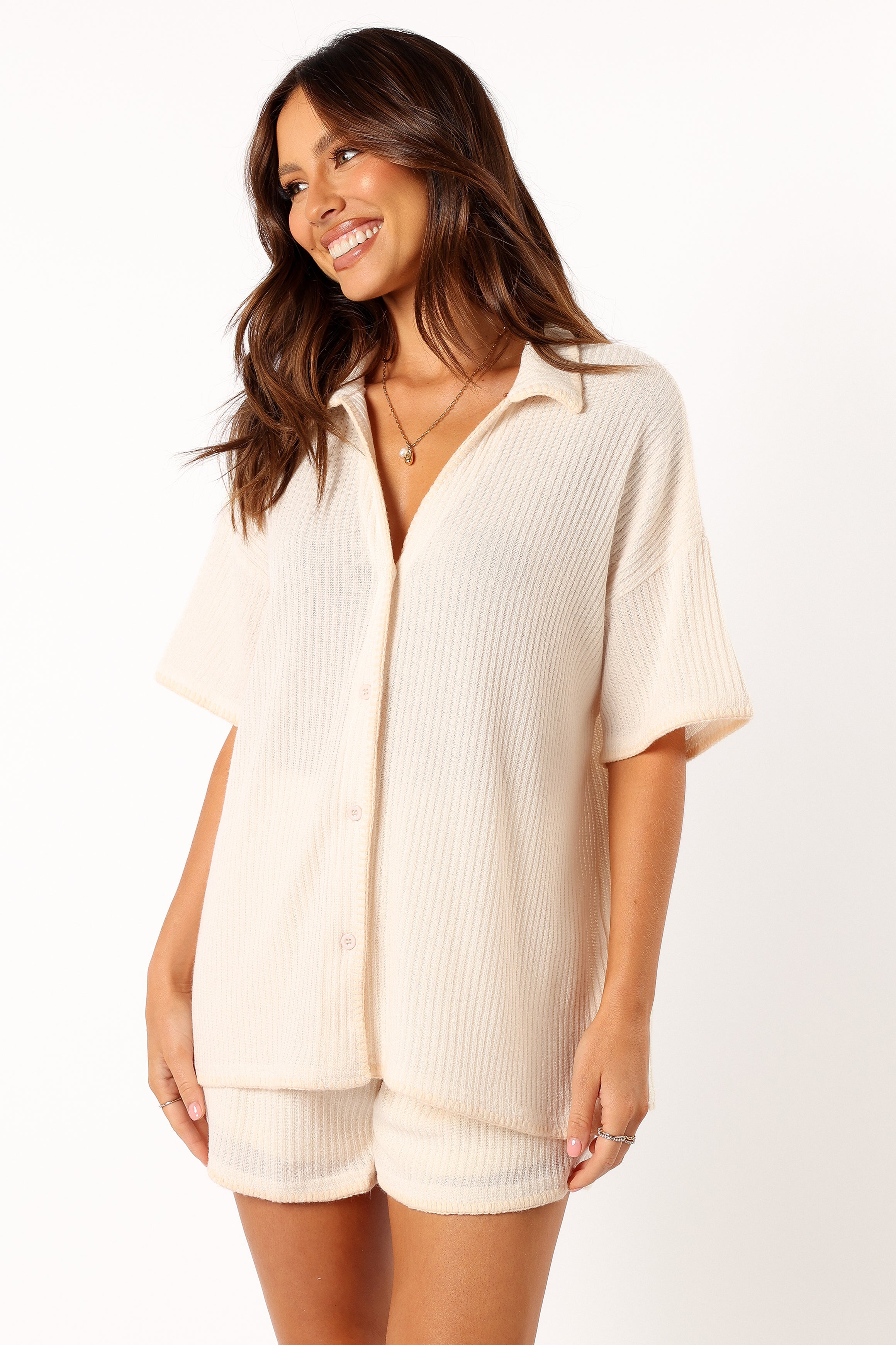 SETS @Bobby Knit Short Set - Beige