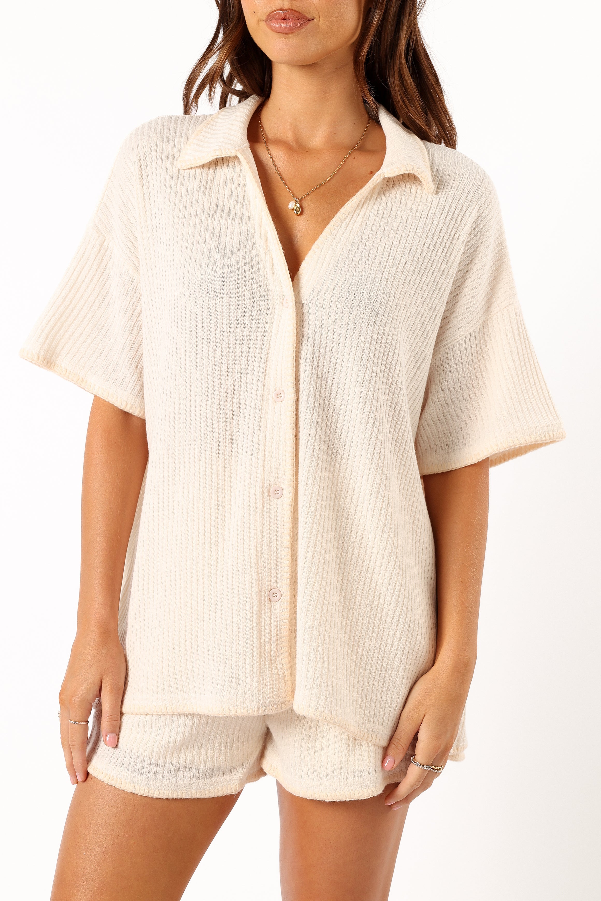 SETS @Bobby Knit Short Set - Beige