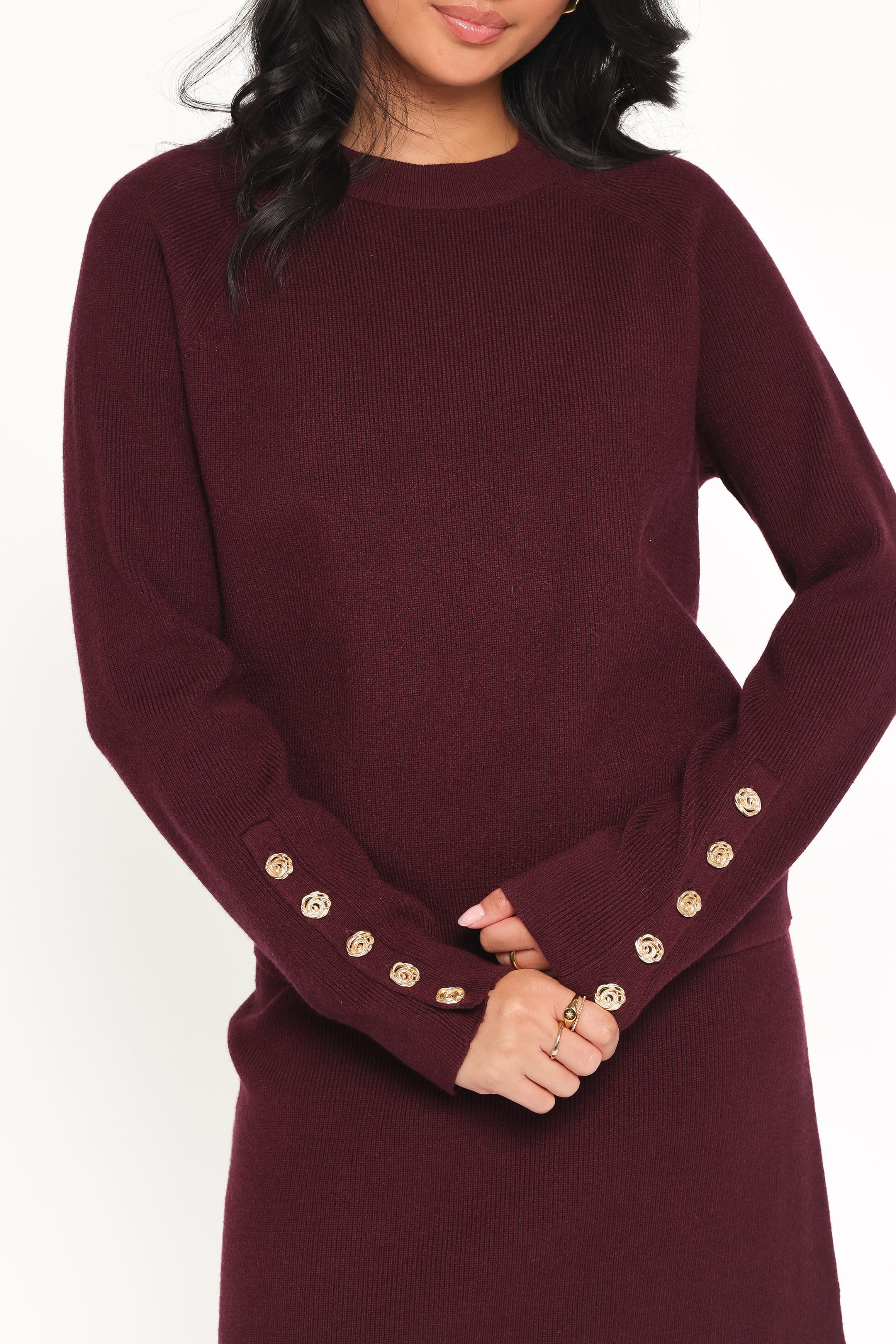 SETS Bridget Maxi Skirt Sweater Set - Maroon