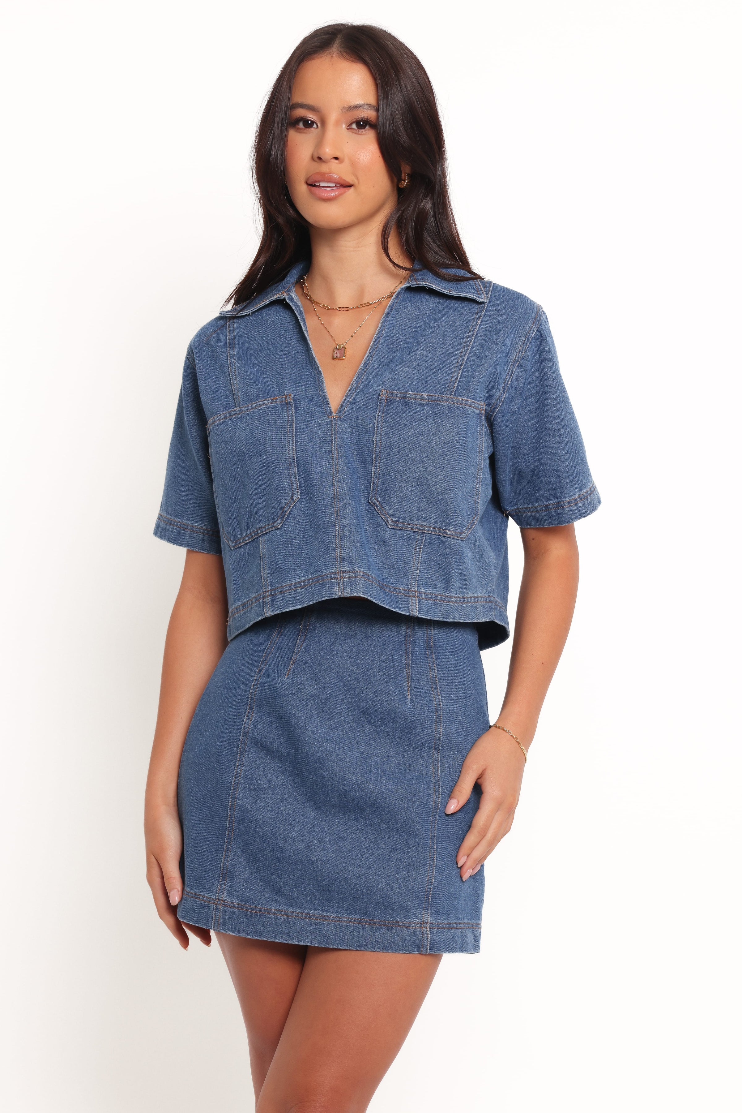 SETS Cera Two Piece Set - Medium Denim