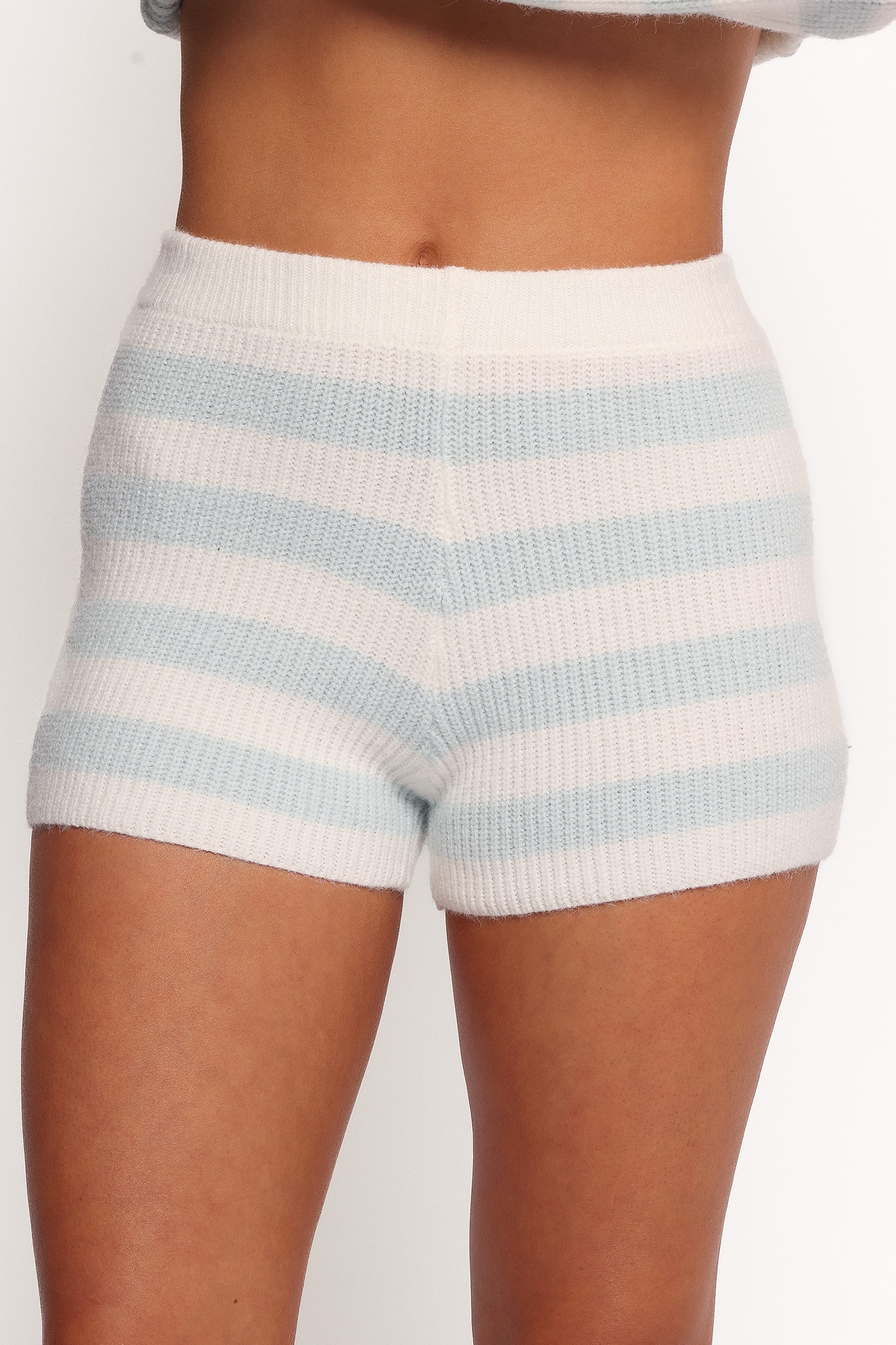 SETS Ciaran Knitted Short Set - Cream Blue