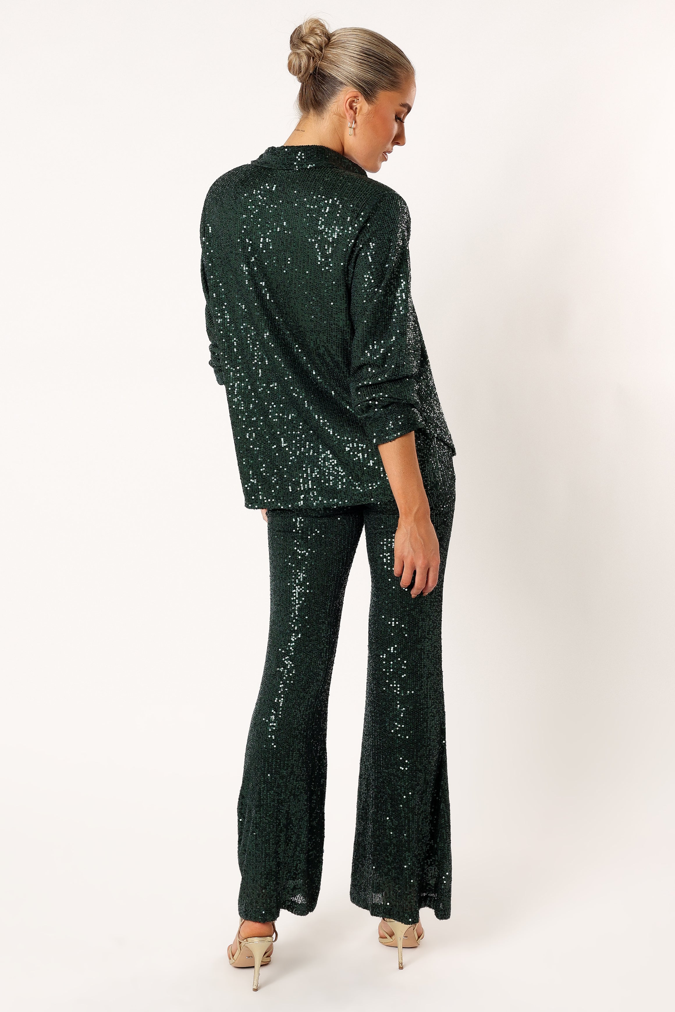 SETS @Darcy Sequin Two Piece Pant Set - Hunter Green