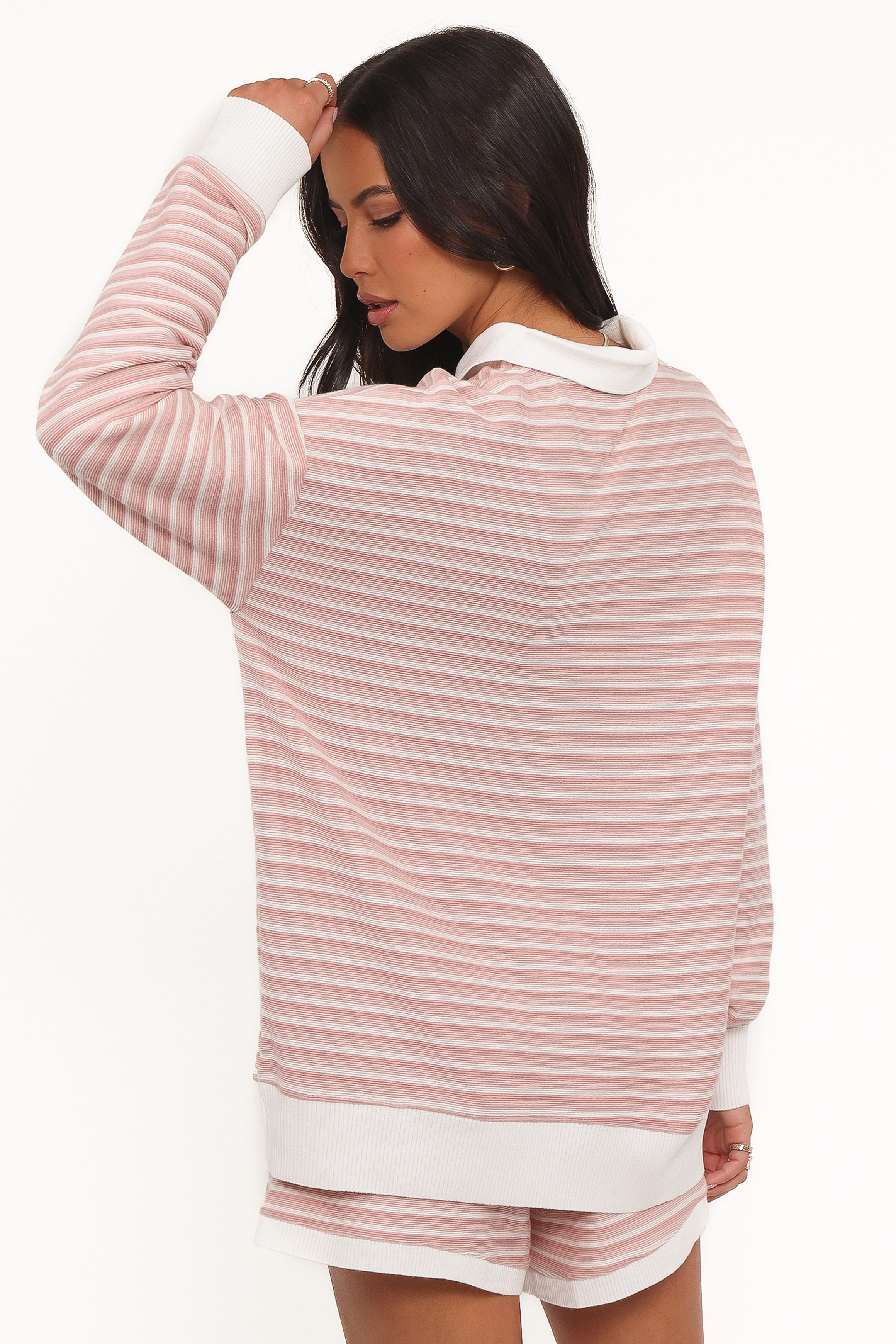 SETS Dealia Knit Short Set - Pink Stripe