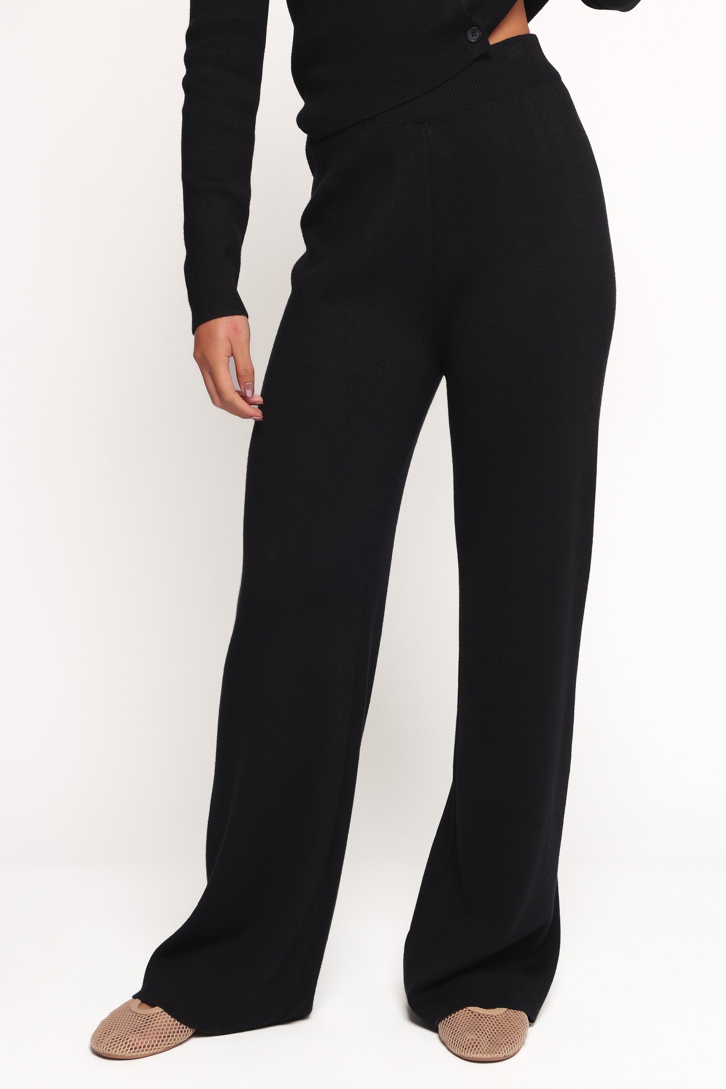 SETS Elliot Knitted Pant Set - Black