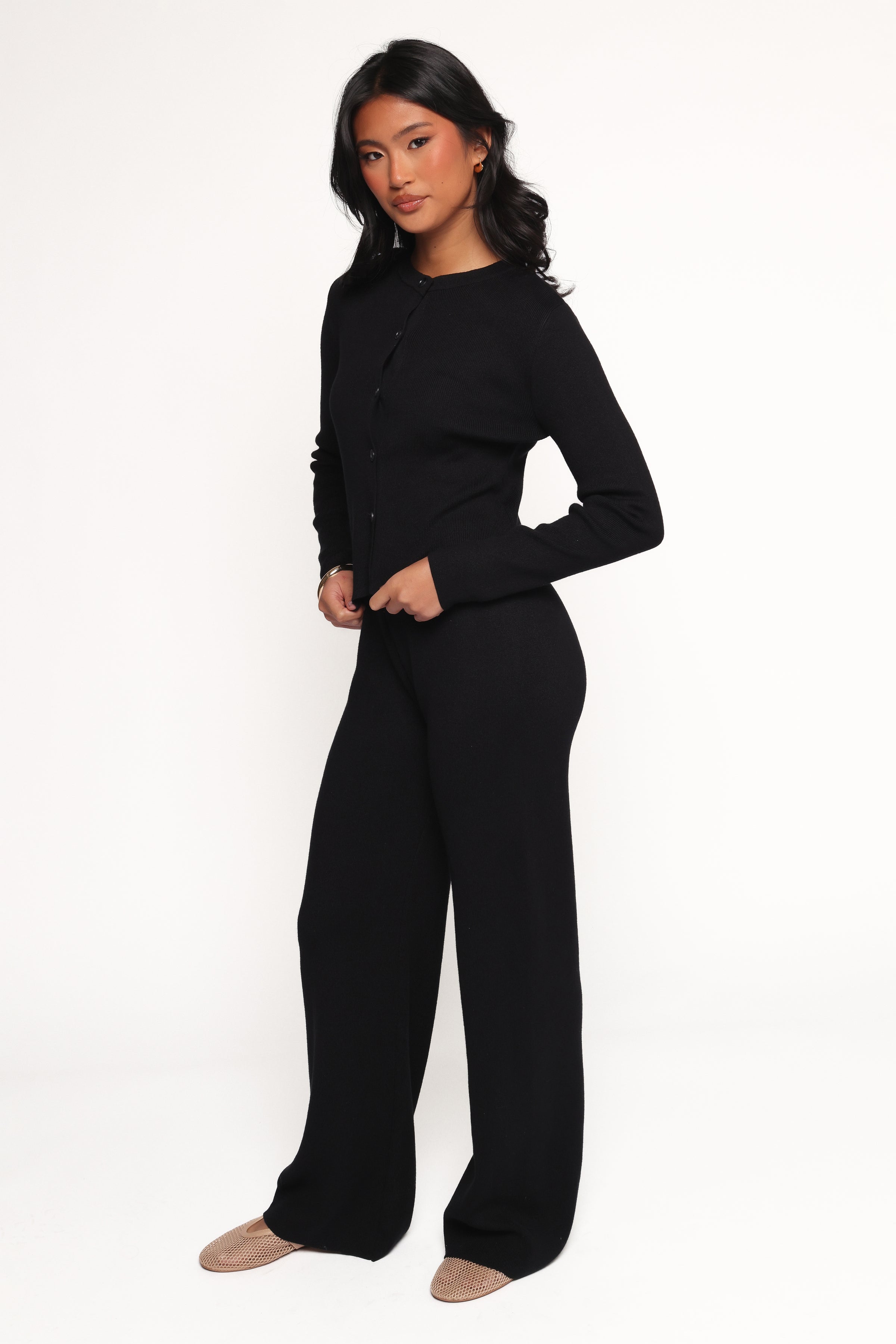 SETS Elliot Knitted Pant Set - Black