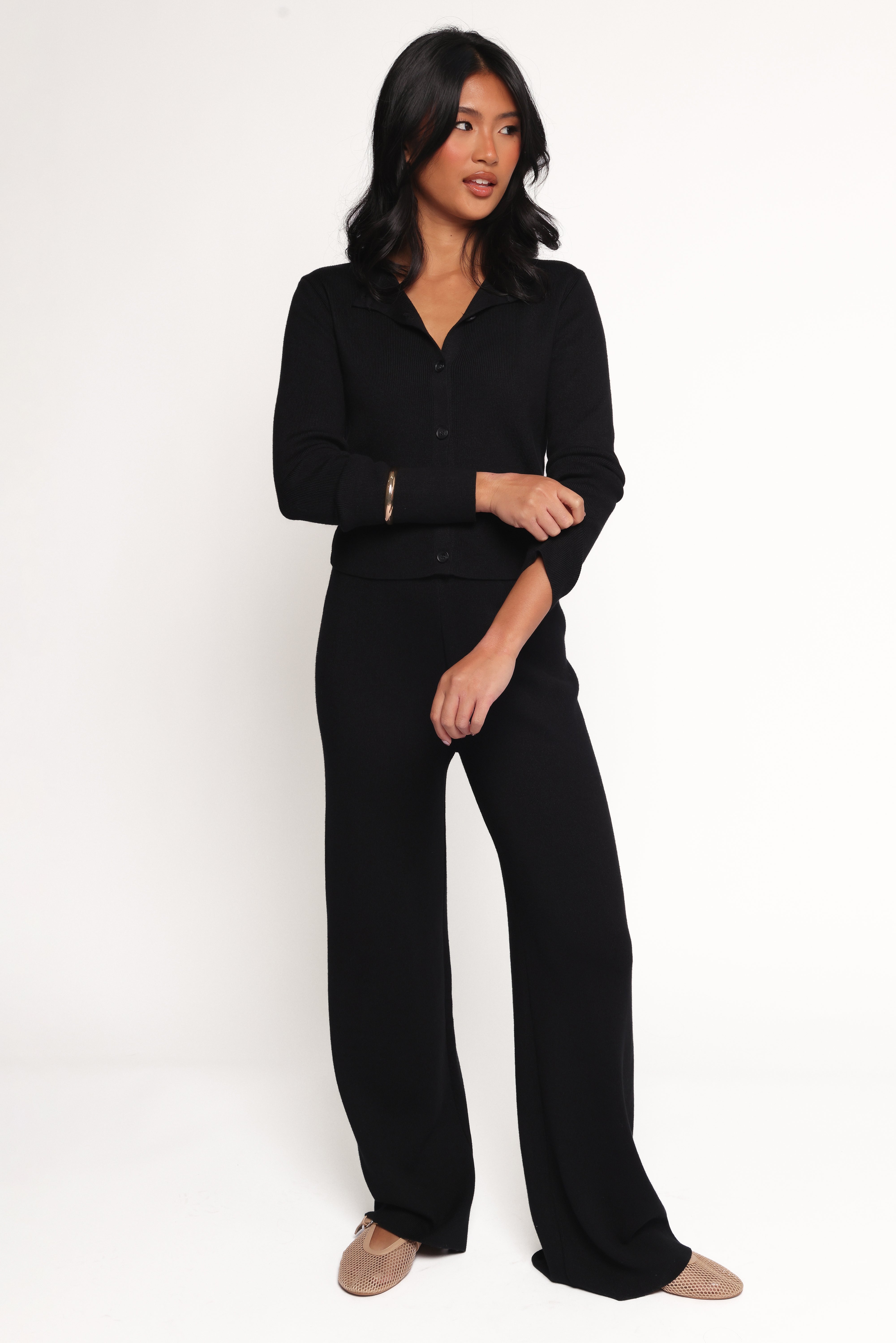 SETS Elliot Knitted Pant Set - Black