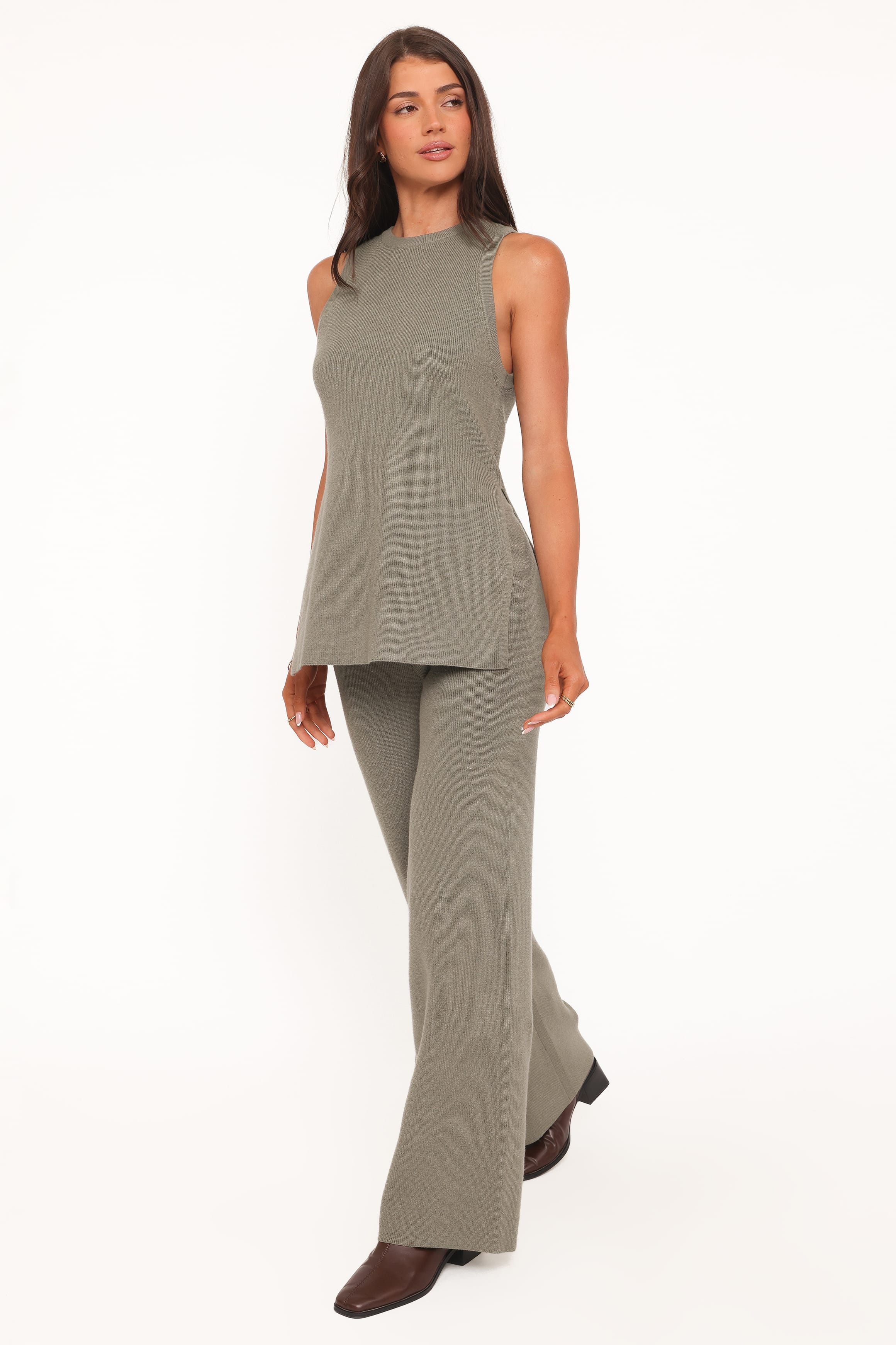 SETS Ellory Knitted Pant Set - Olive