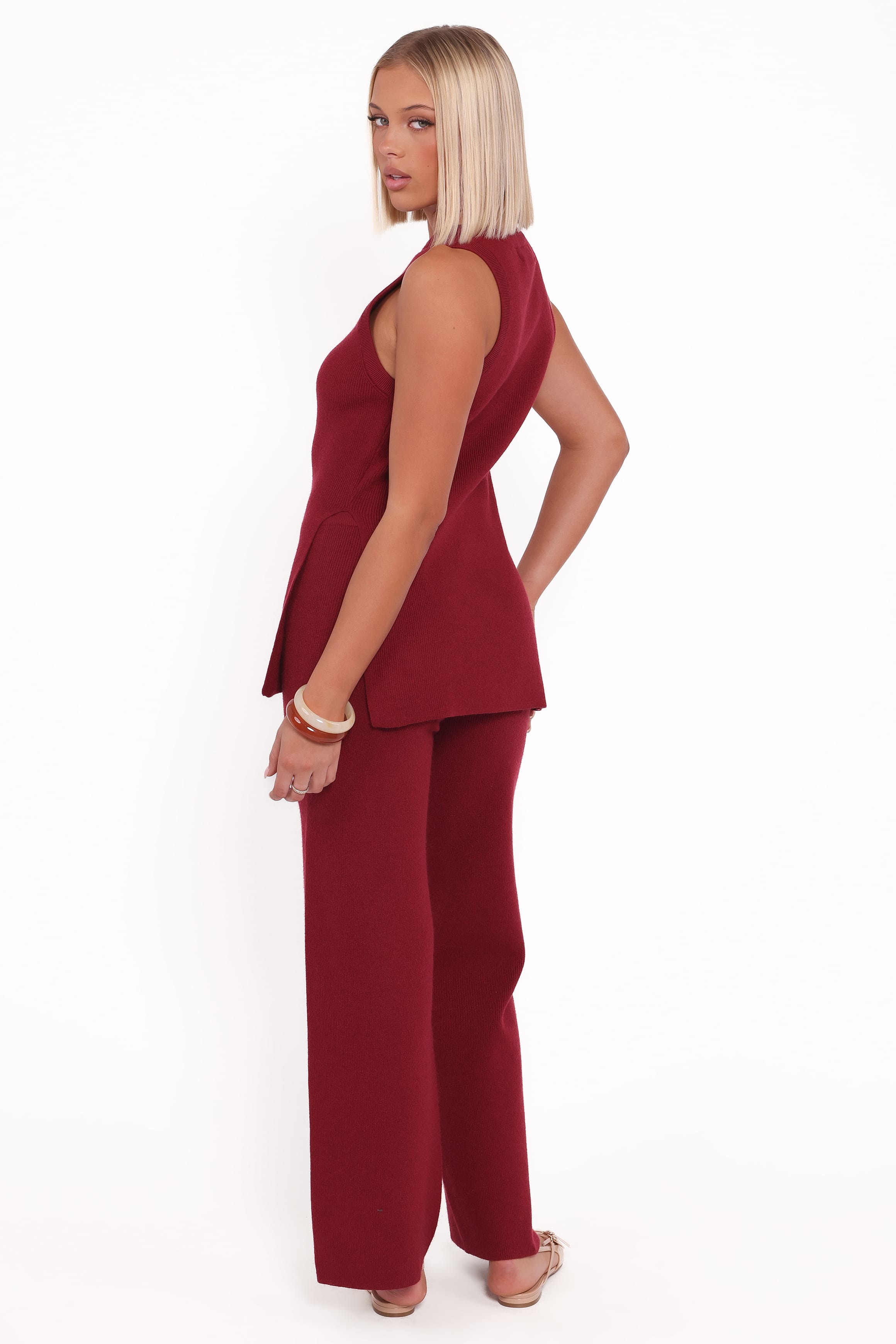 SETS Ellory Knitted Pants Set - Berry
