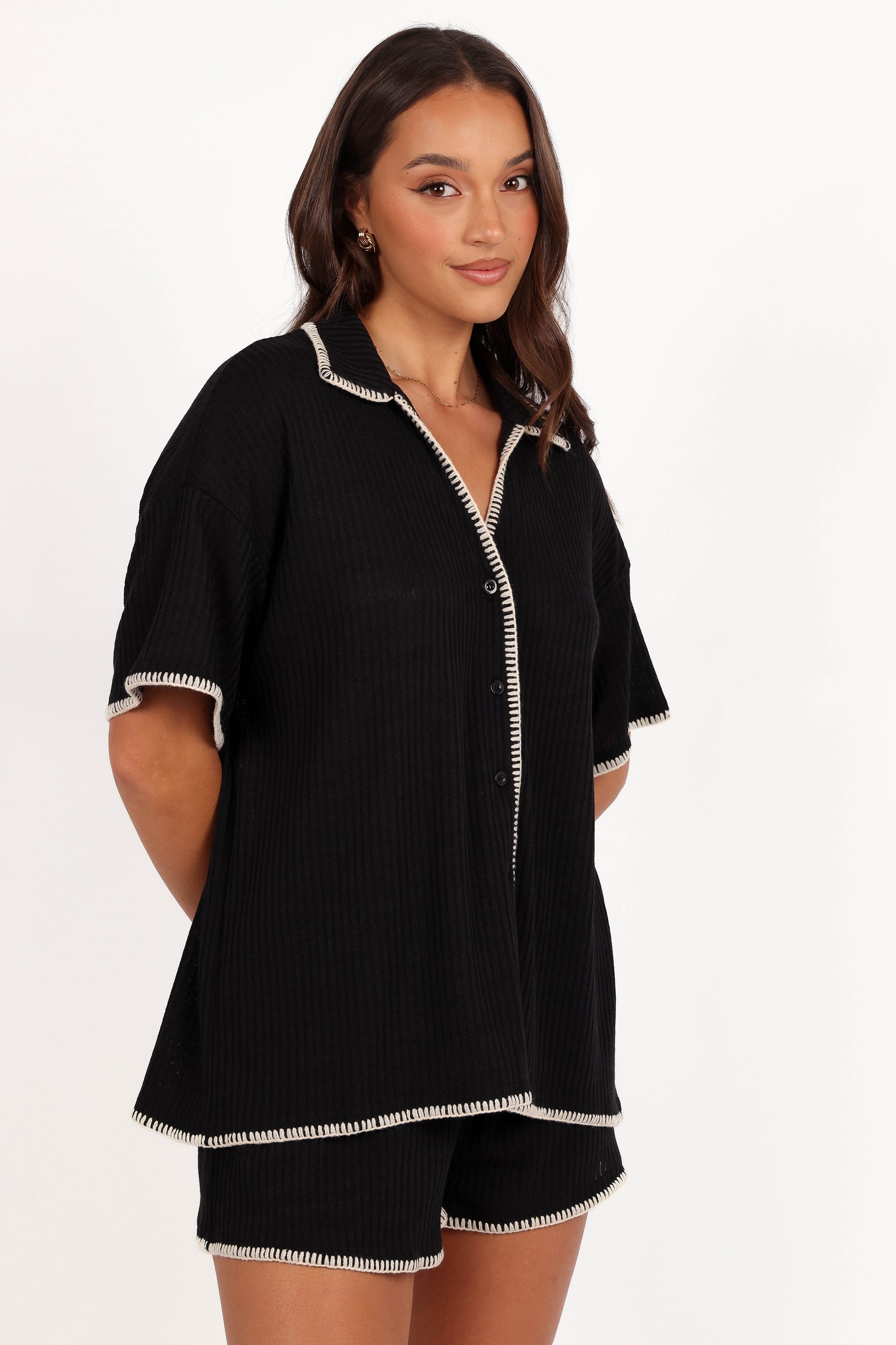 SETS Essen Knit Shirt Set - Black Cream