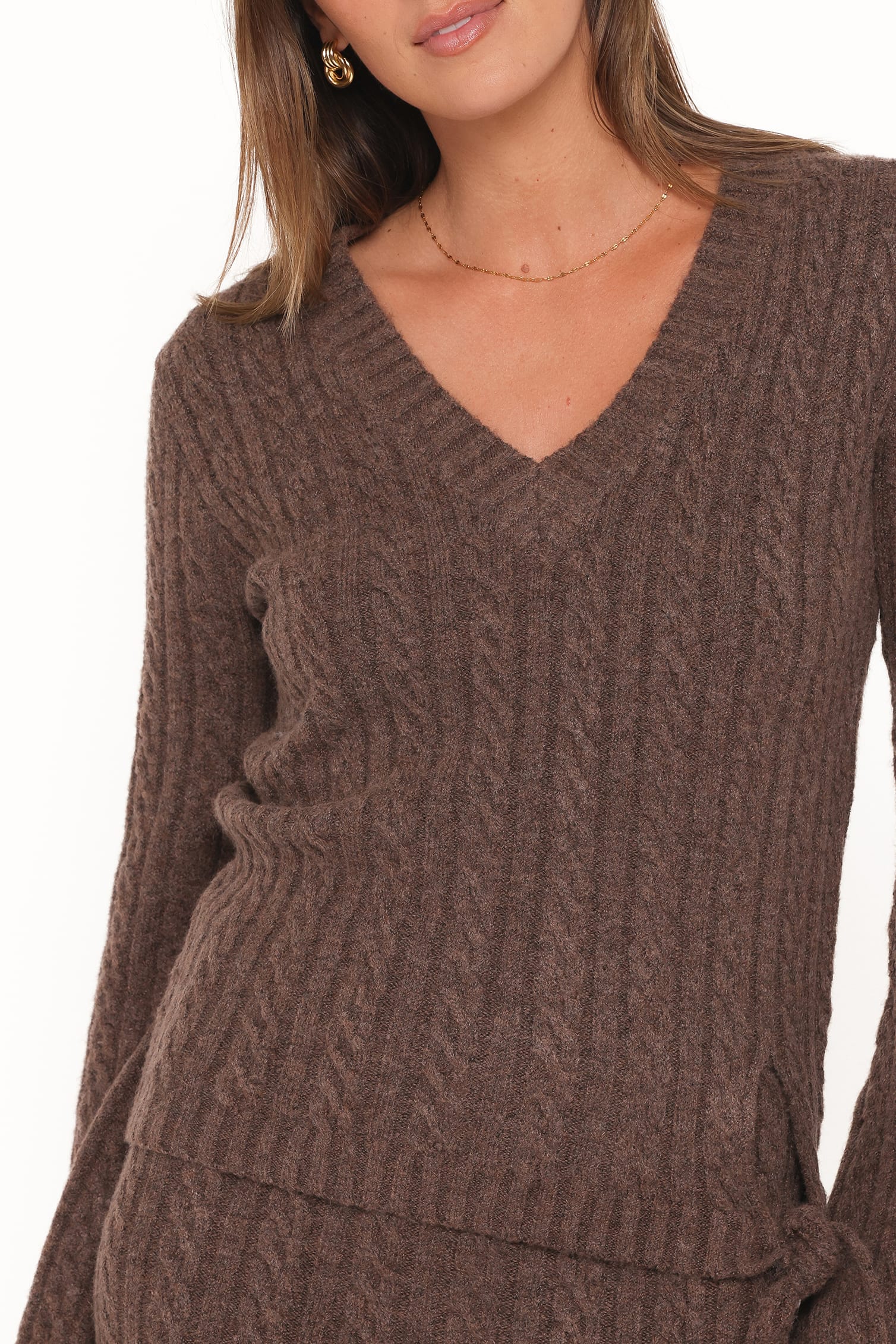 SETS Everett Cable Knit Skirt Set - Chocolate