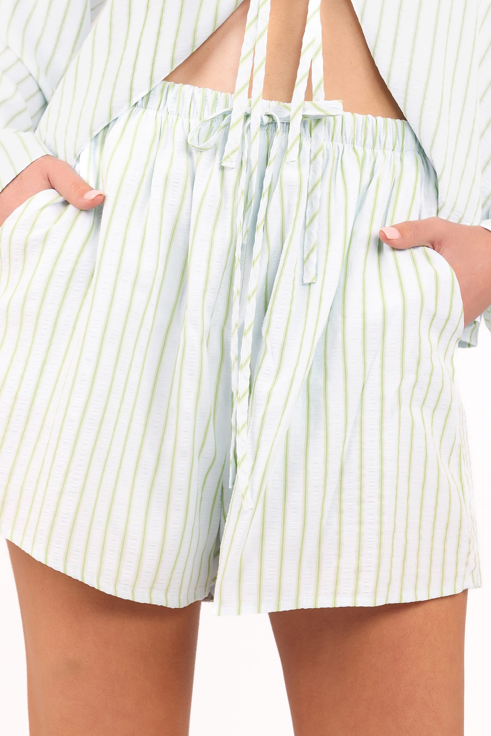 SETS Flynn Short Set - Green Blue Stripe