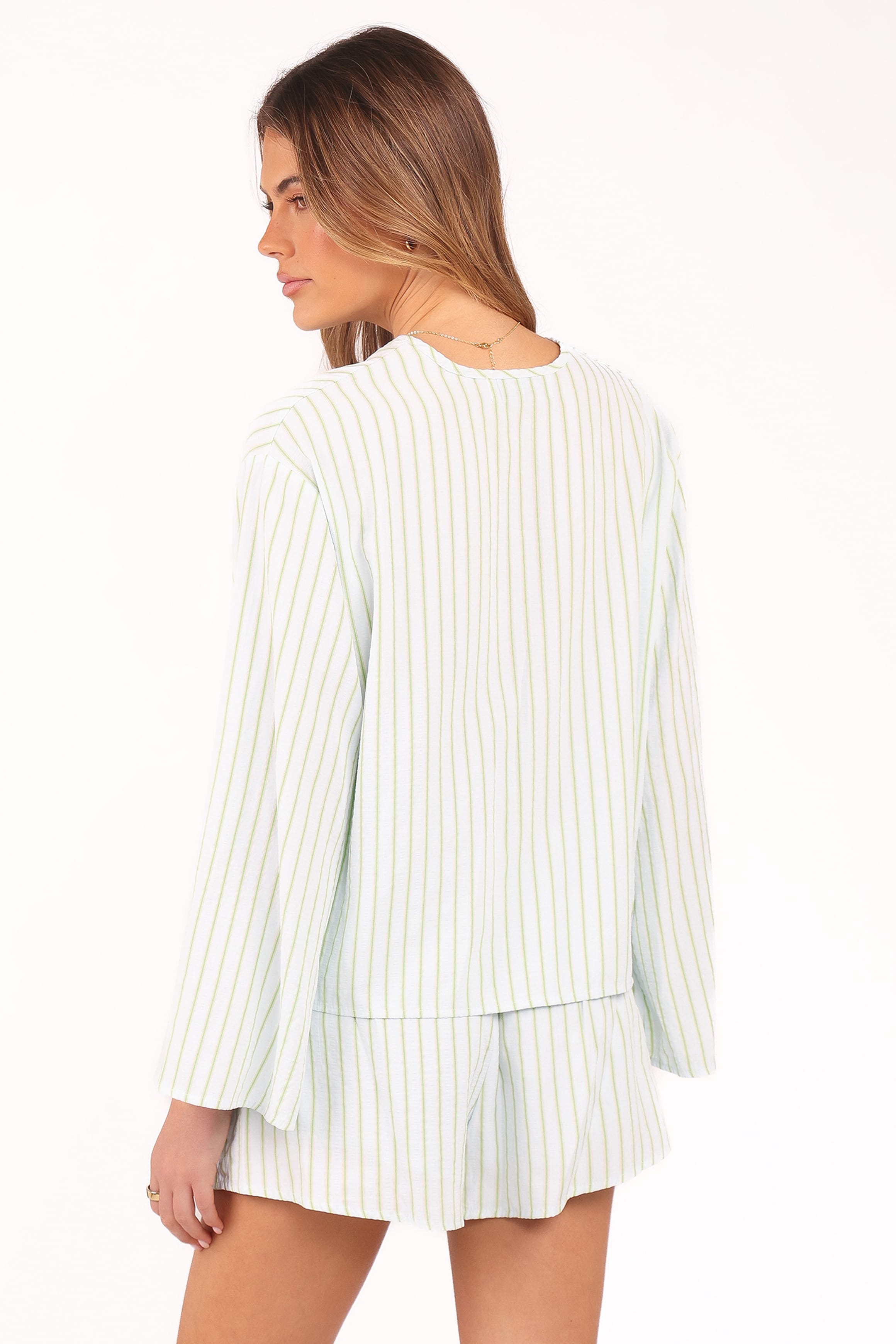 SETS Flynn Short Set - Green Blue Stripe
