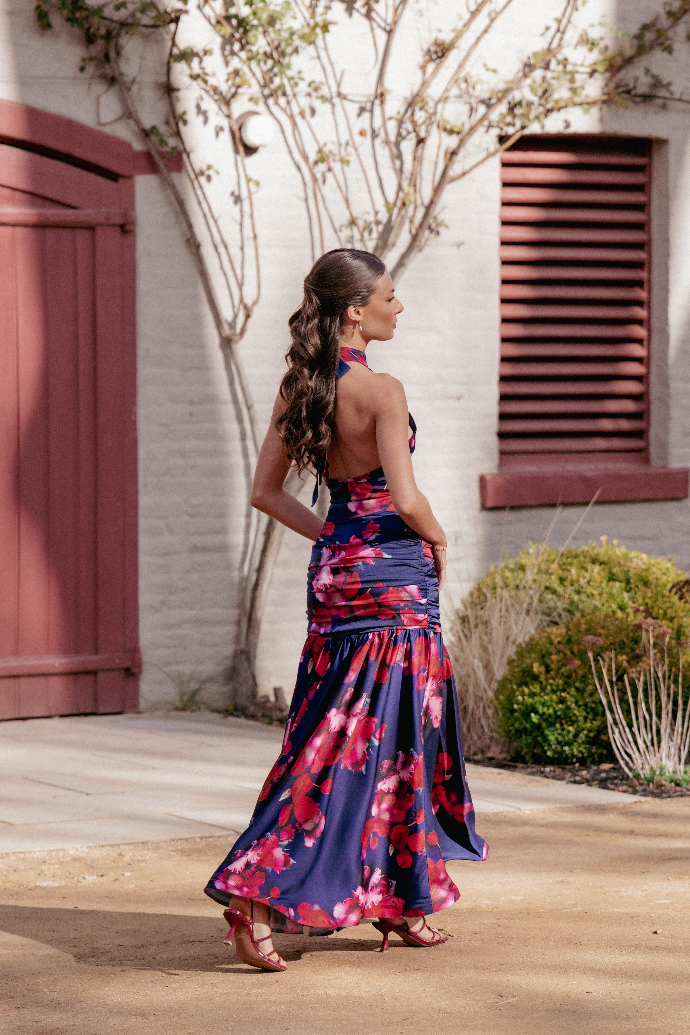 SETS Freda Halter Skirt Set - Navy Floral