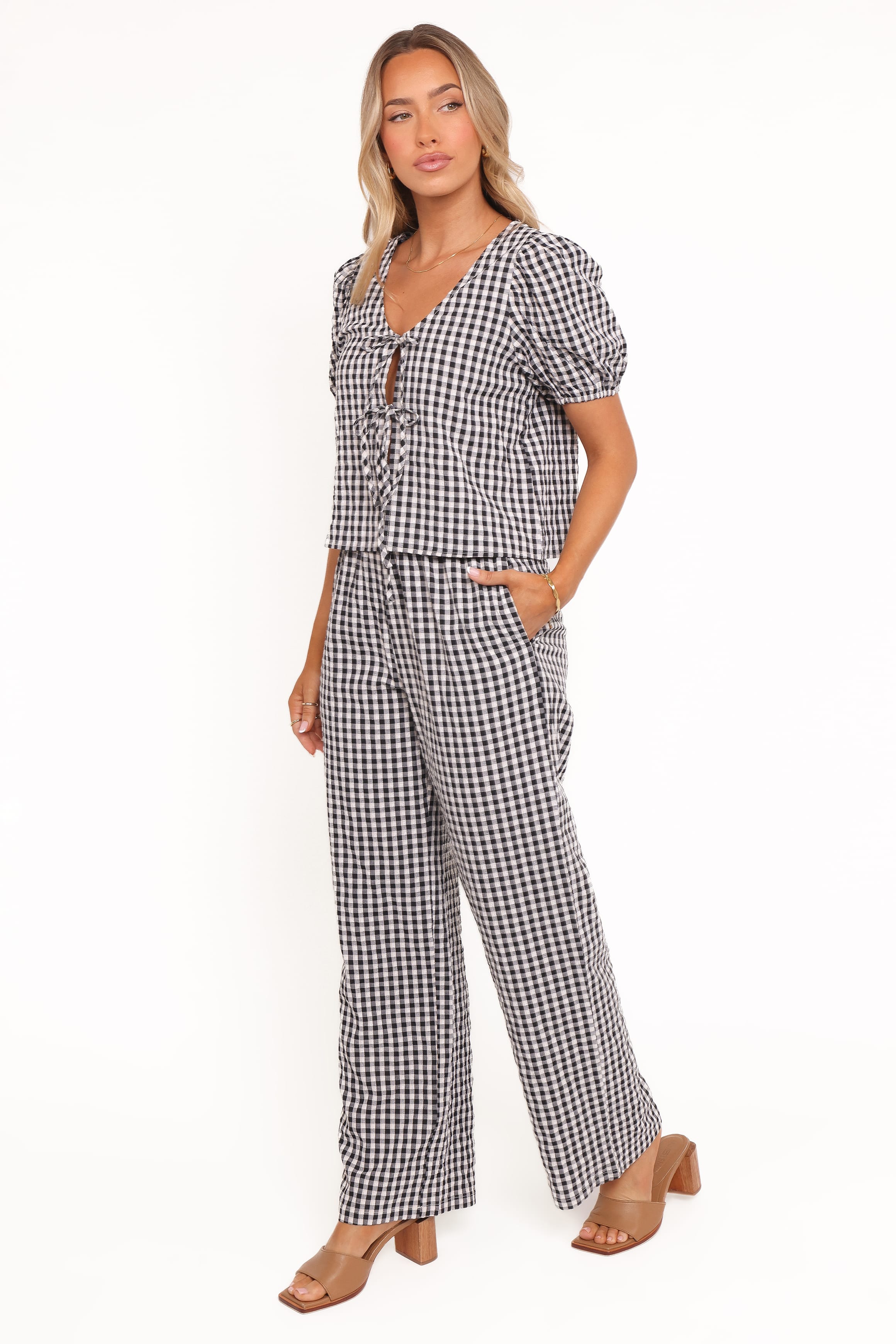 SETS Hilda Pant Set - Black Gingham