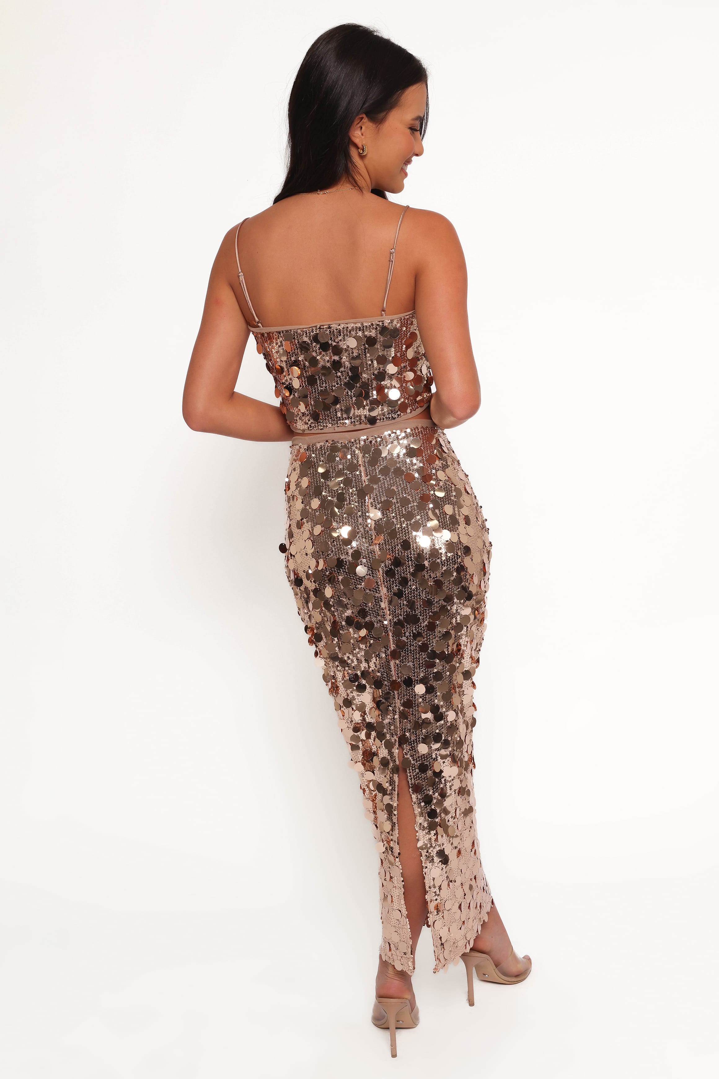 SETS Hulu Sequin Skirt Set - Rose Gold