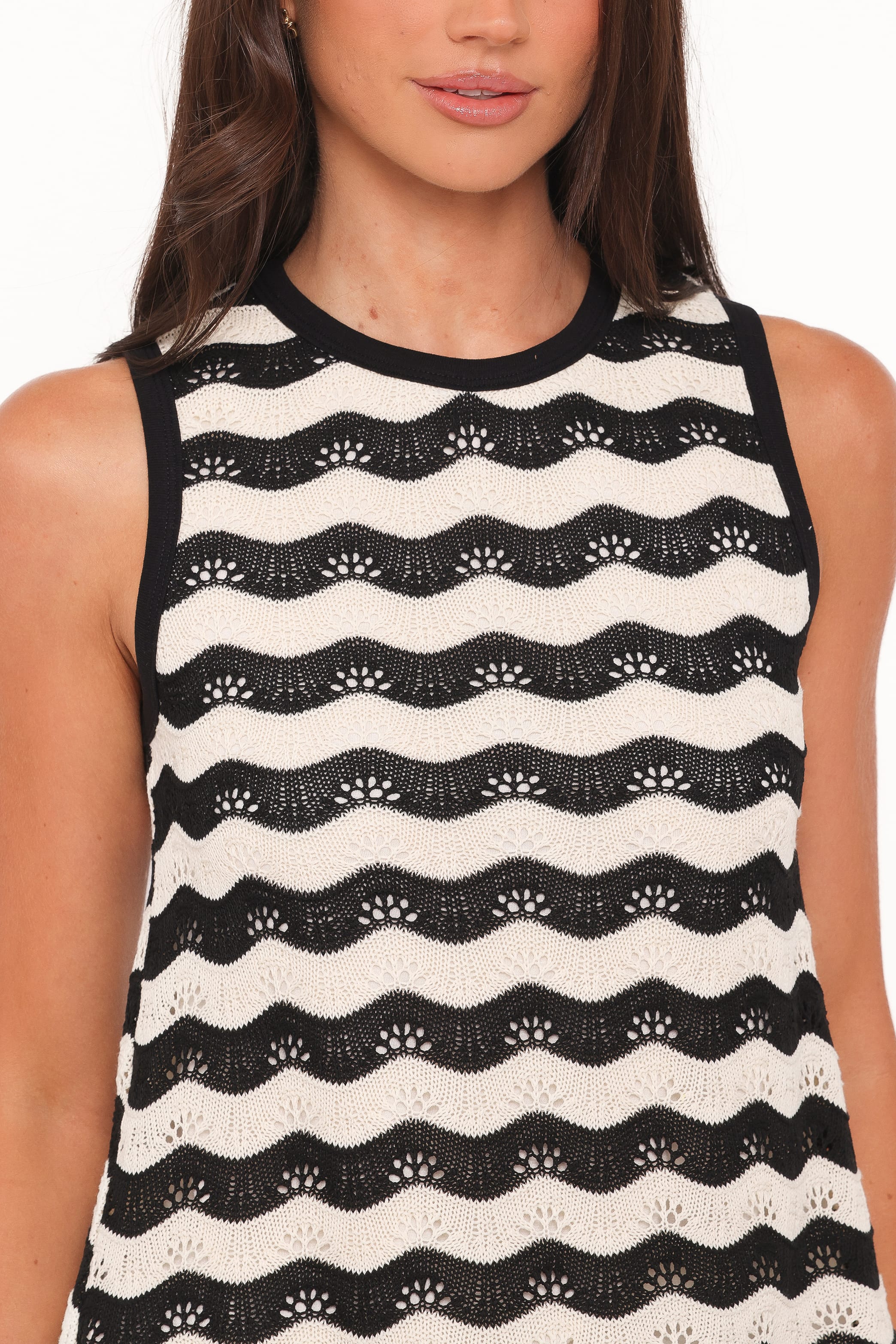 SETS Iveta Knit Short Set - Black/Cream Stripe