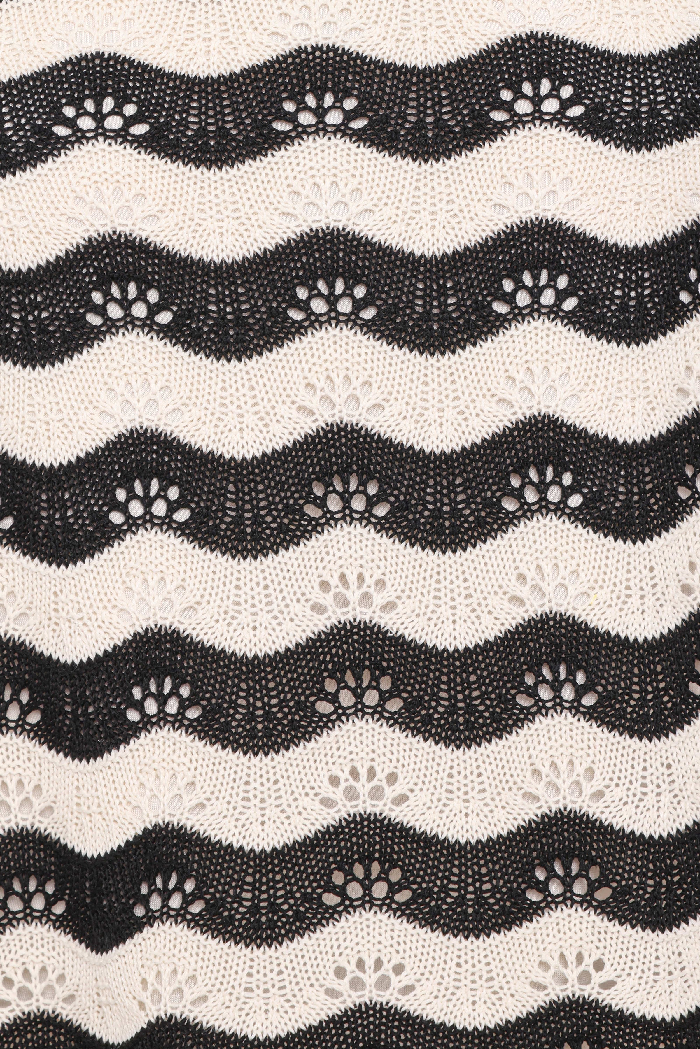 SETS Iveta Knit Short Set - Black/Cream Stripe