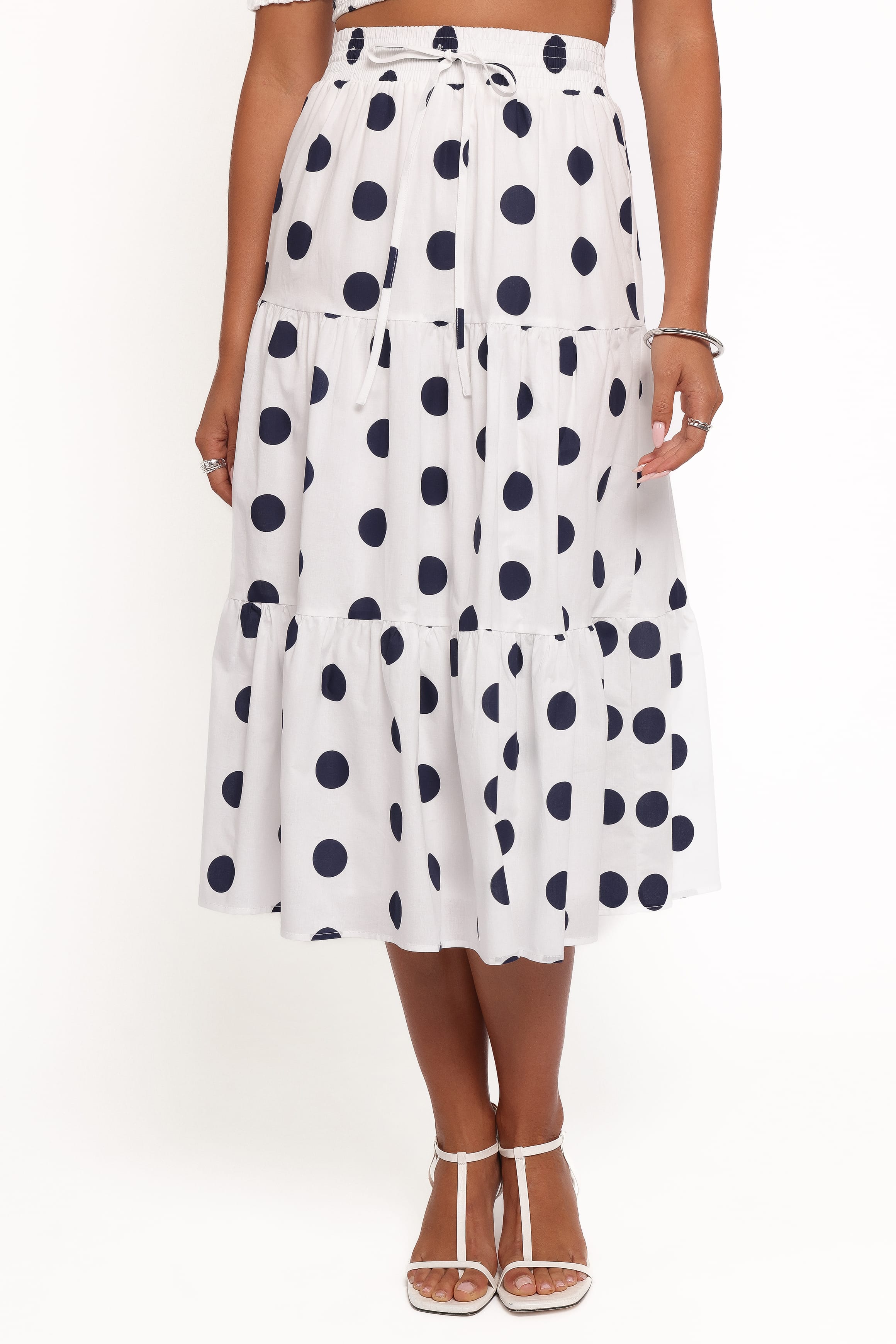 SETS Jenny Midi Skirt Set - Navy Polka Dot