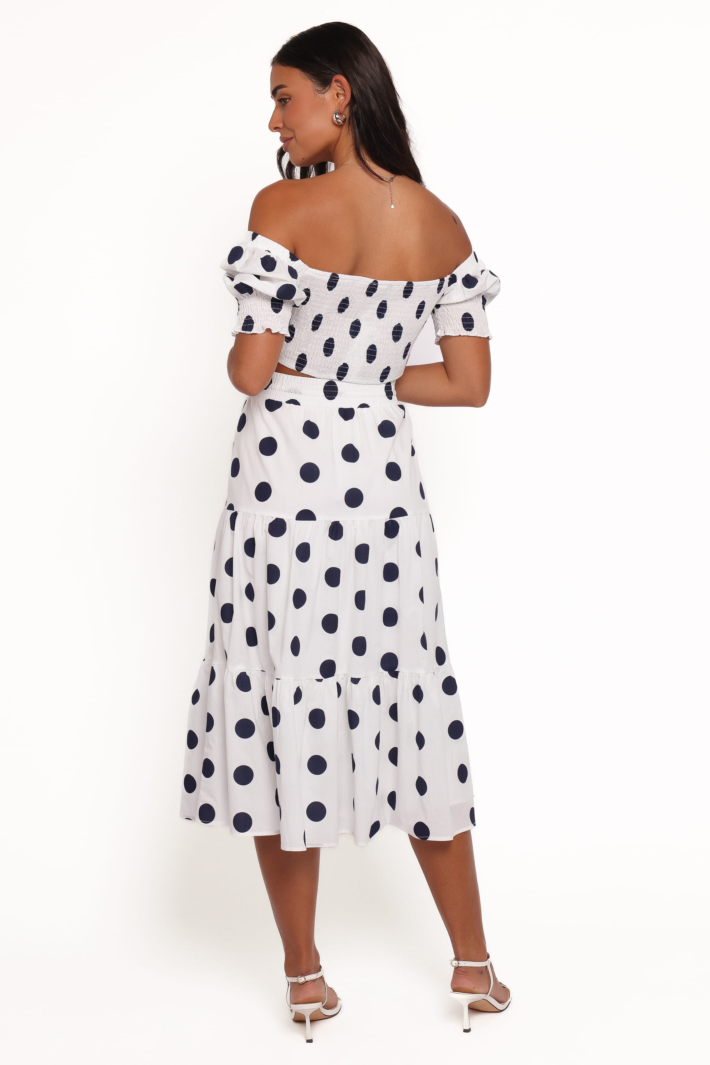 SETS Jenny Midi Skirt Set - Navy Polka Dot