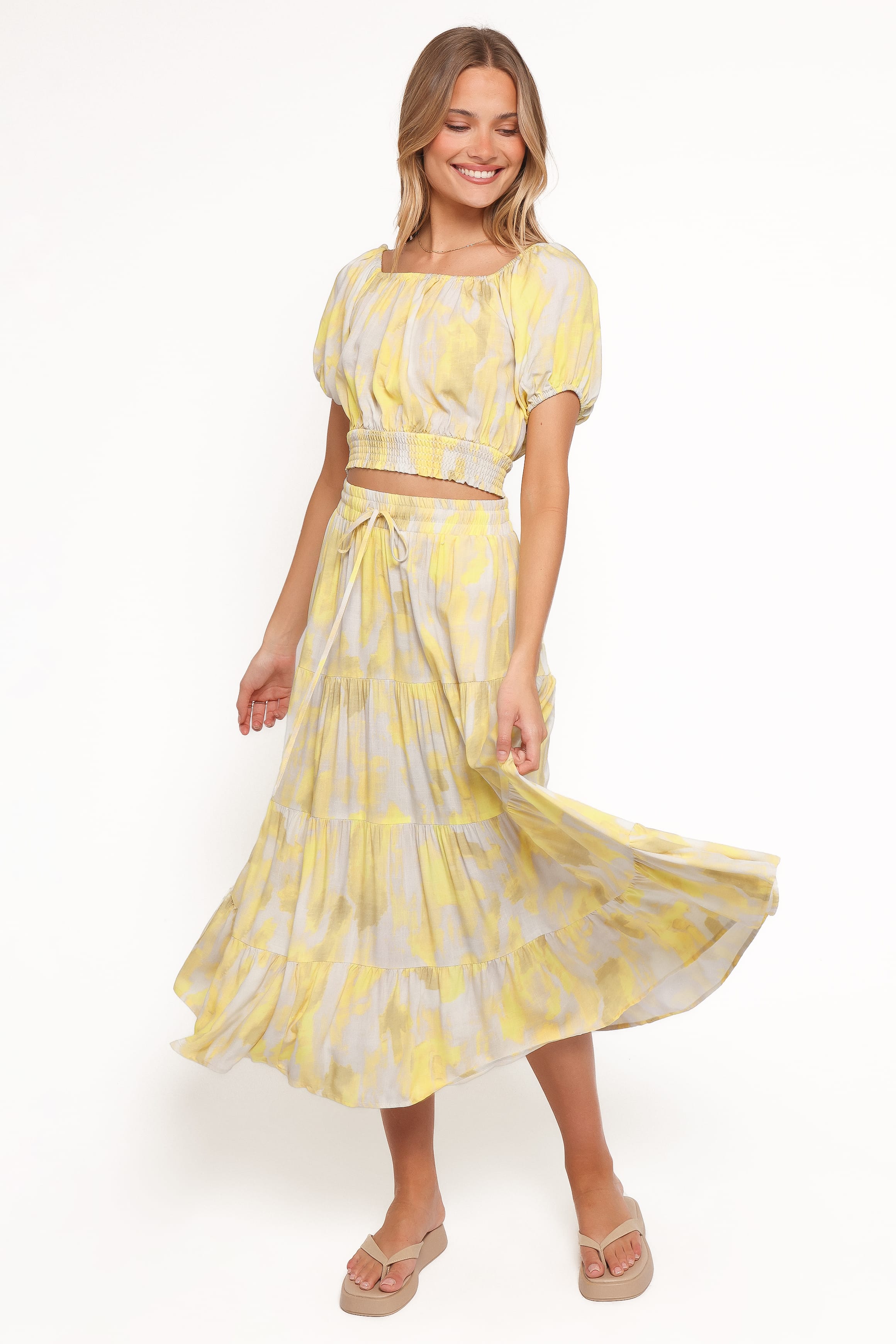 SETS Jess Midi Skirt Set - Yellow
