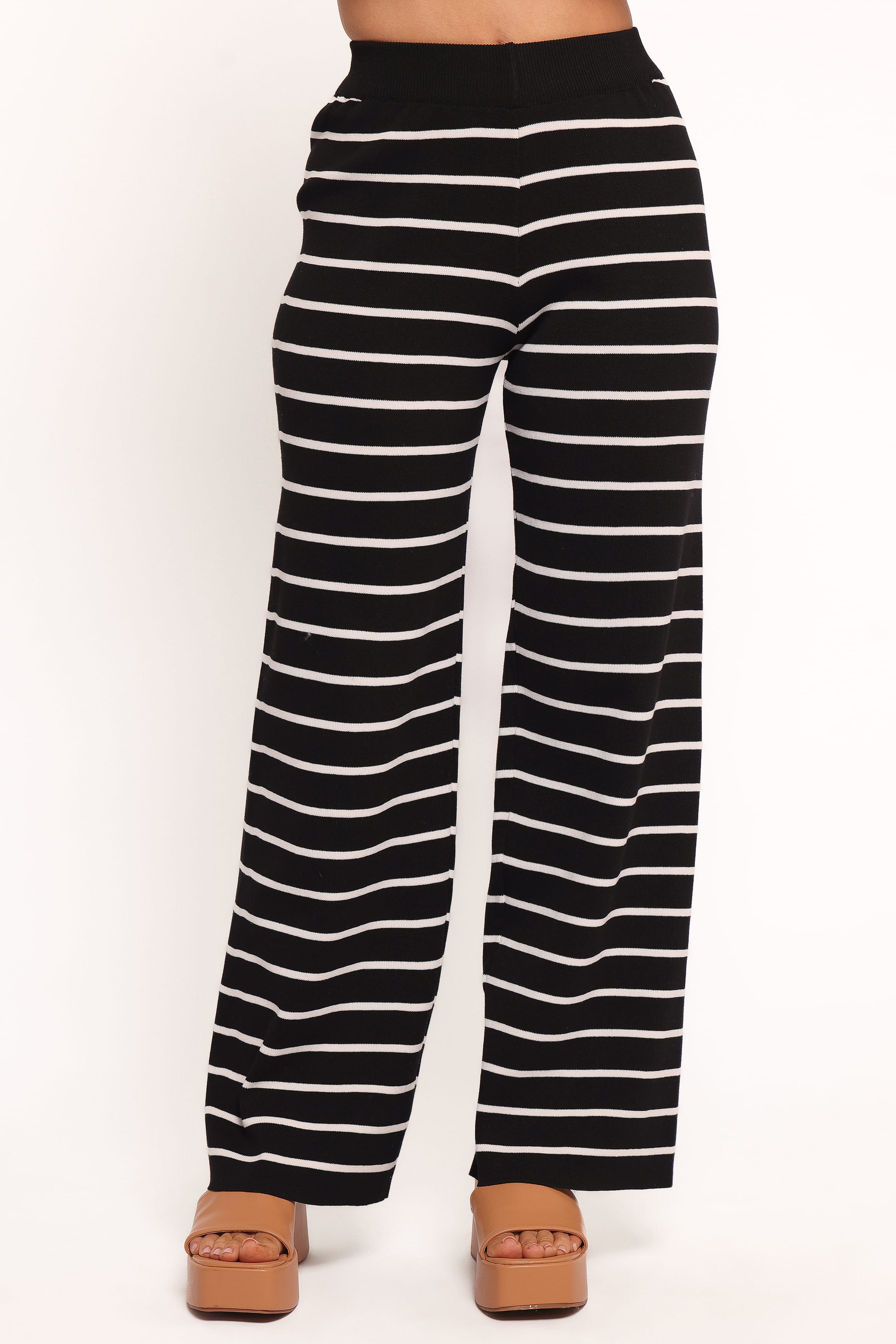SETS Juna Knitted Pant Set - Black White Stripe