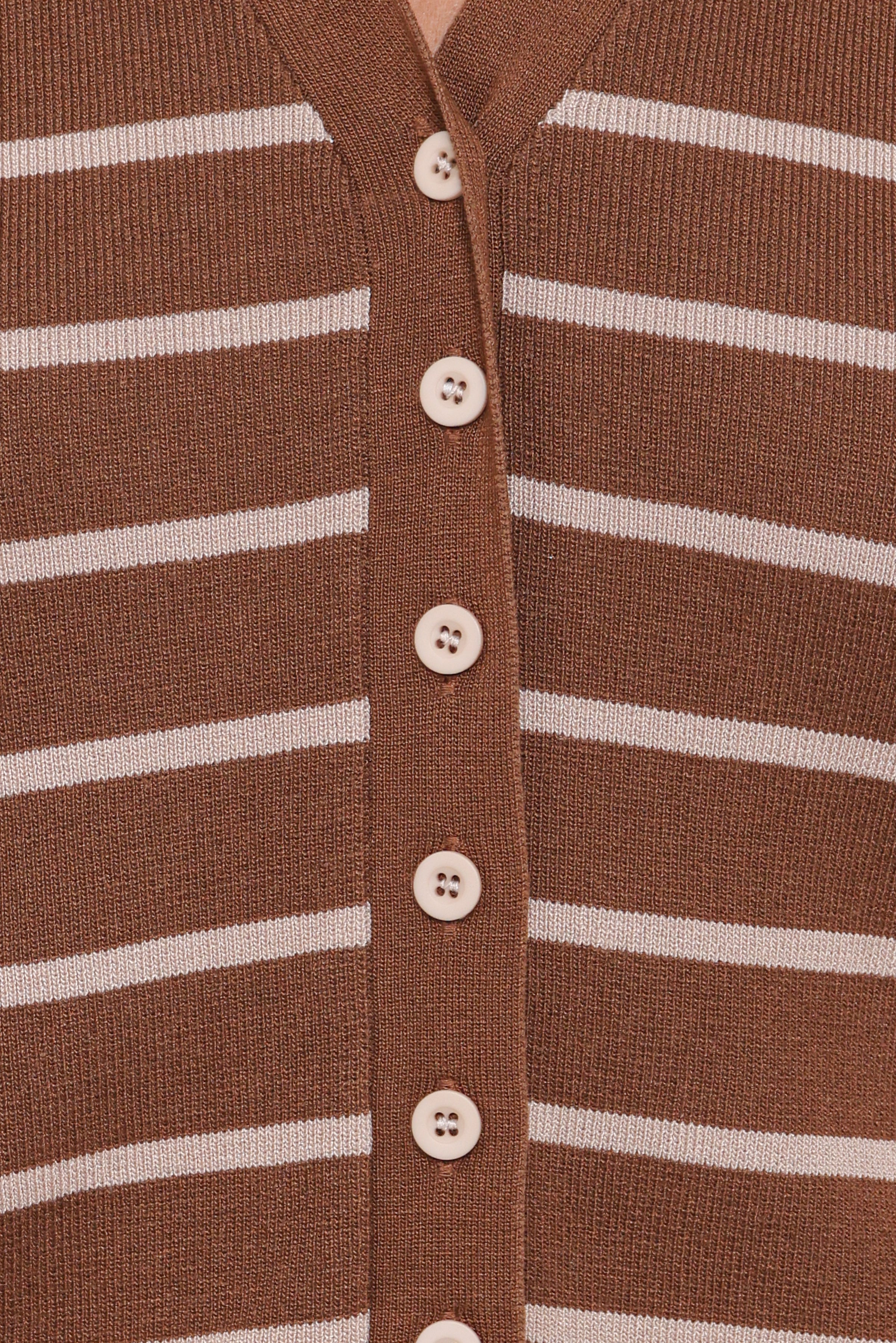 SETS Juna Knitted Pant Set - Brown/Cream Stripe