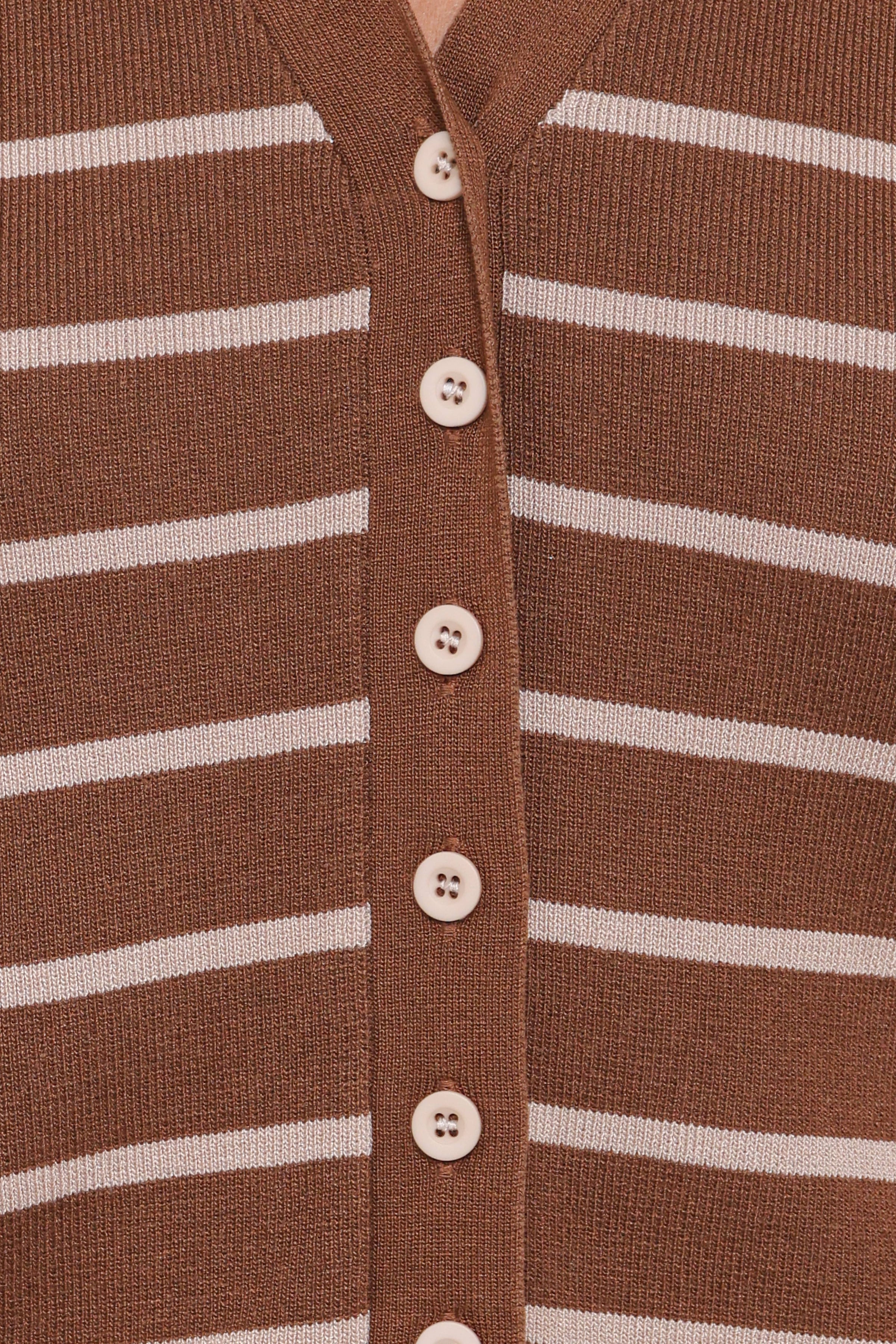SETS Juna Knitted Pant Set - Brown/Cream Stripe