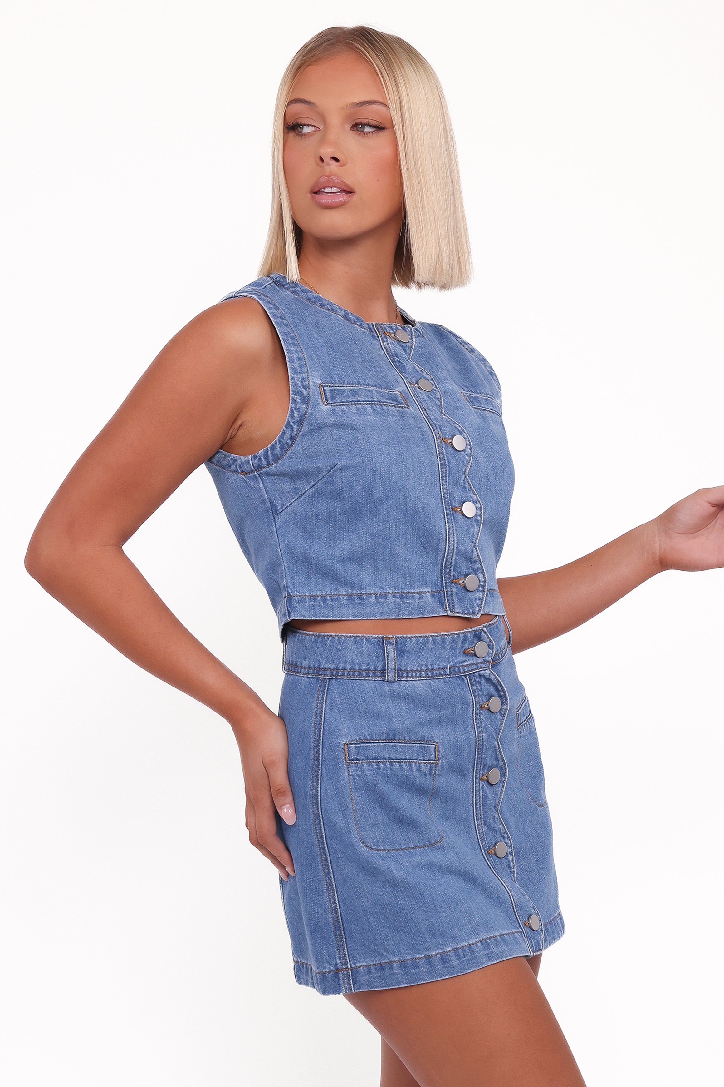 SETS Karish Skirt Set - Medium Denim