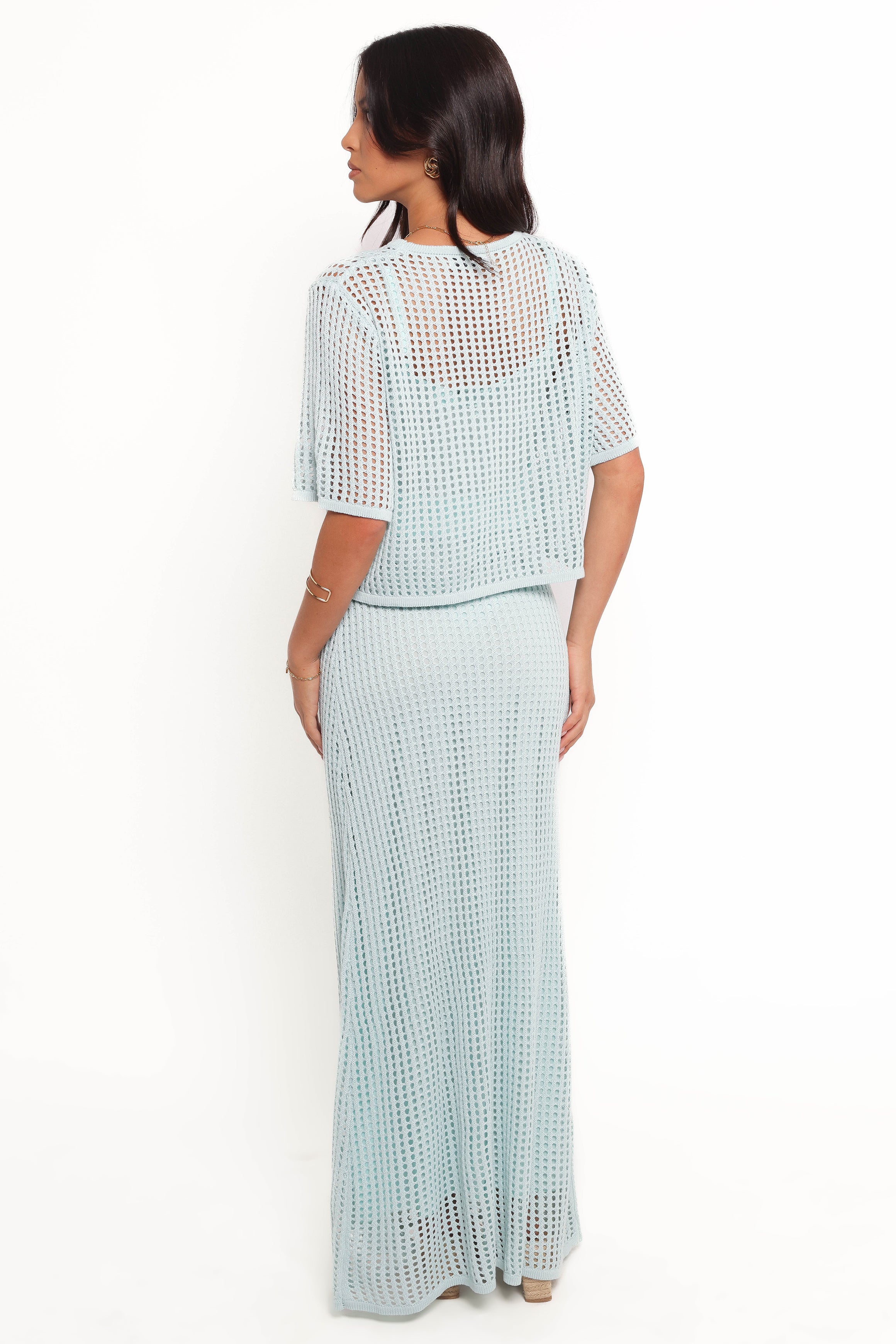 SETS @Kinnie Knit Skirt Set - Light Blue